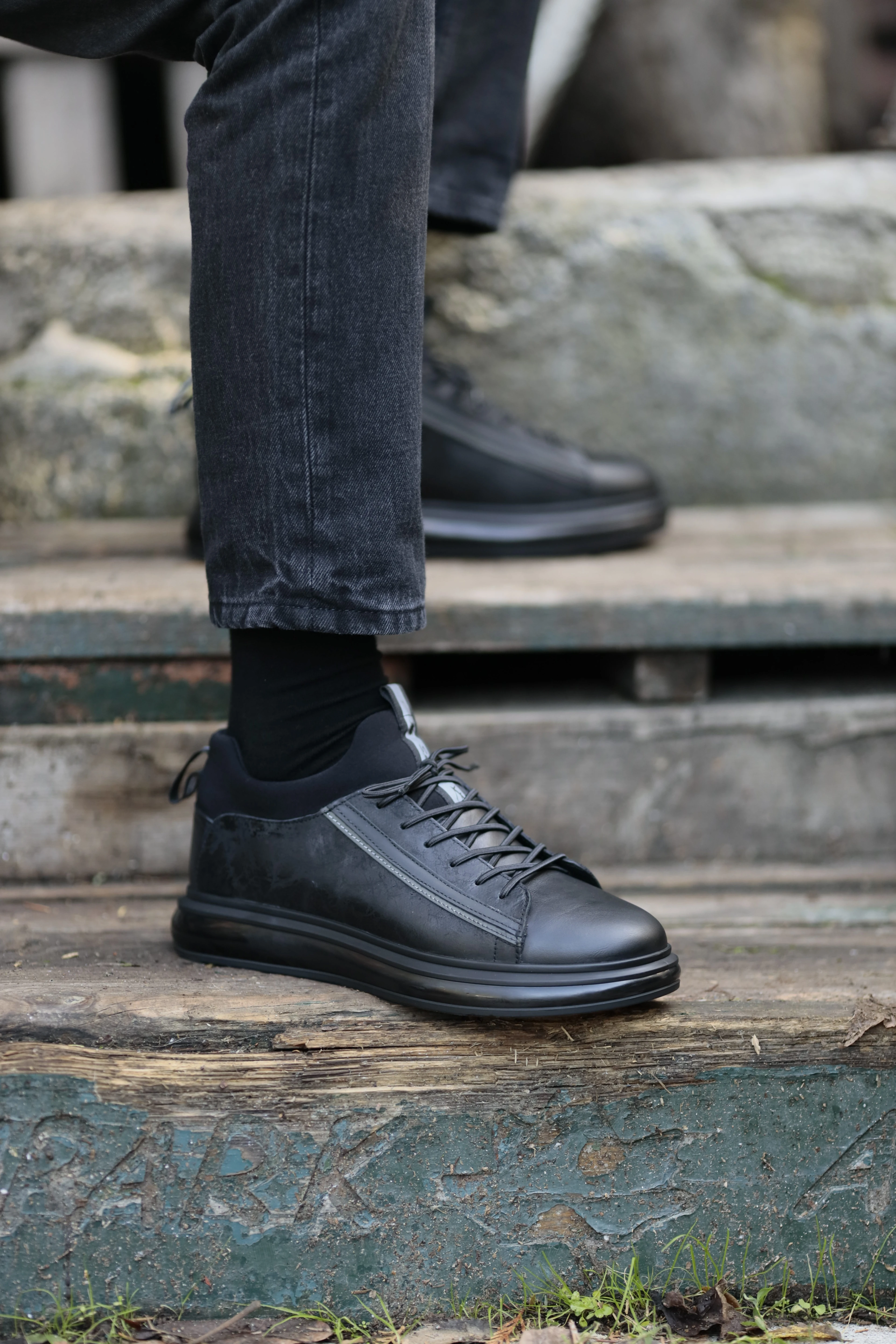 Diego Model İthal Taban Hakiki Kombinasyonlu Deri Sneaker Ayakkabı