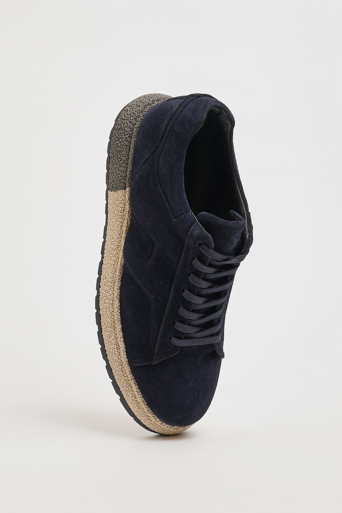 Holly Model Kombinasyonlu Deri İthal Taban Sneaker Ayakkabı - LACİVERT