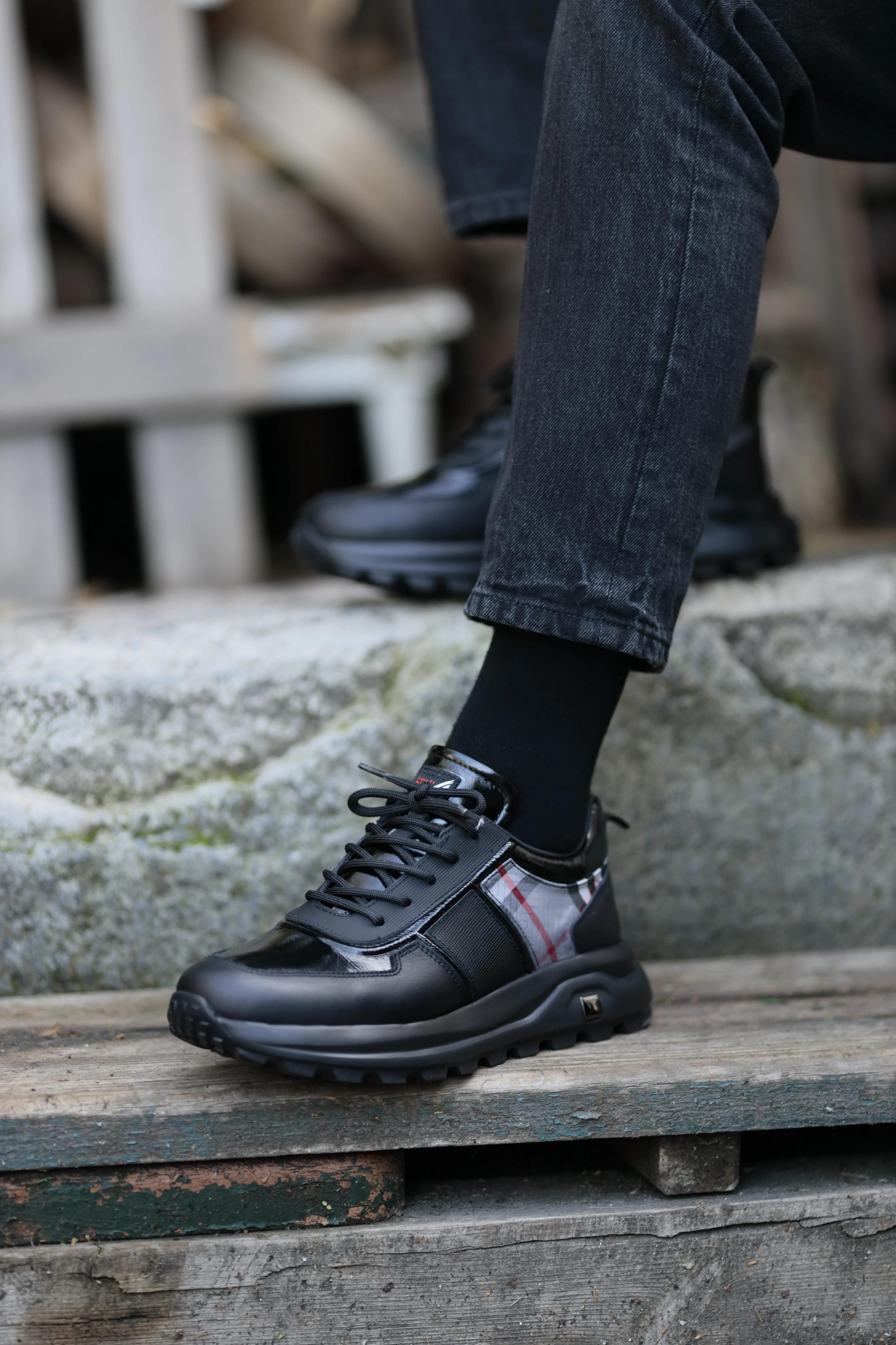 Sheldon Model Kombinasyonlu Deri İthal Taban Sneaker Ayakkabı