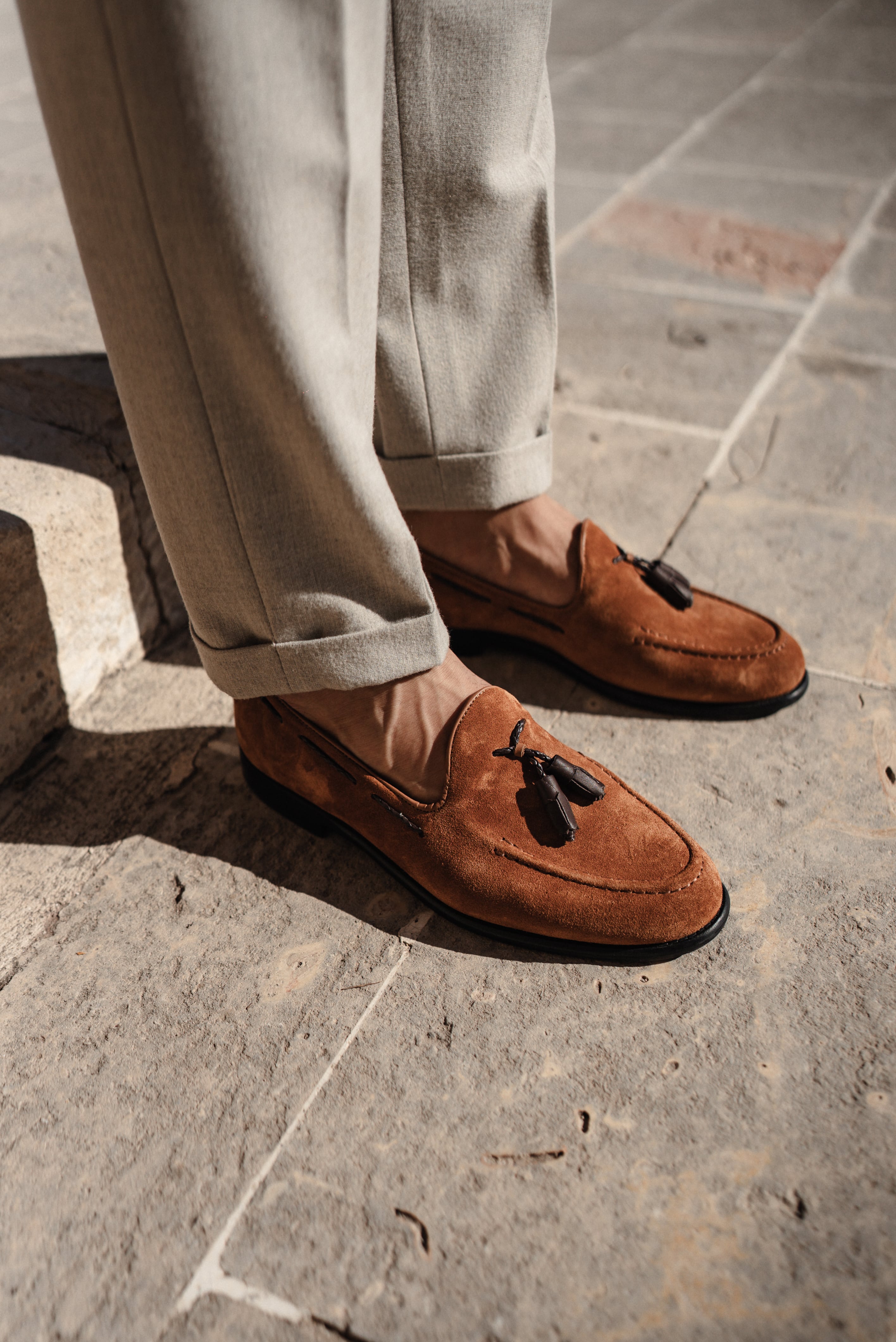 Klass Model Püskül Detaylı Süet Deri Loafer Ayakkabı - TABA
