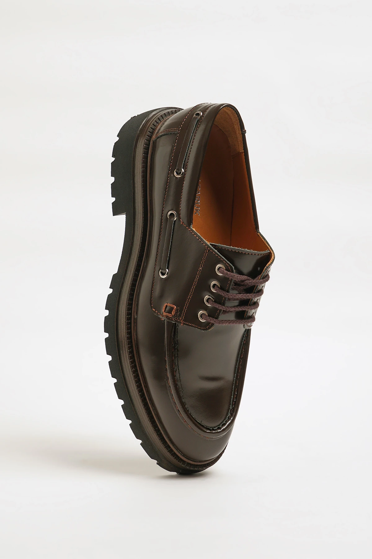 Sinyor Model Eva Taban Açma Deri Casual Ayakkabı - KAHVERENGİ