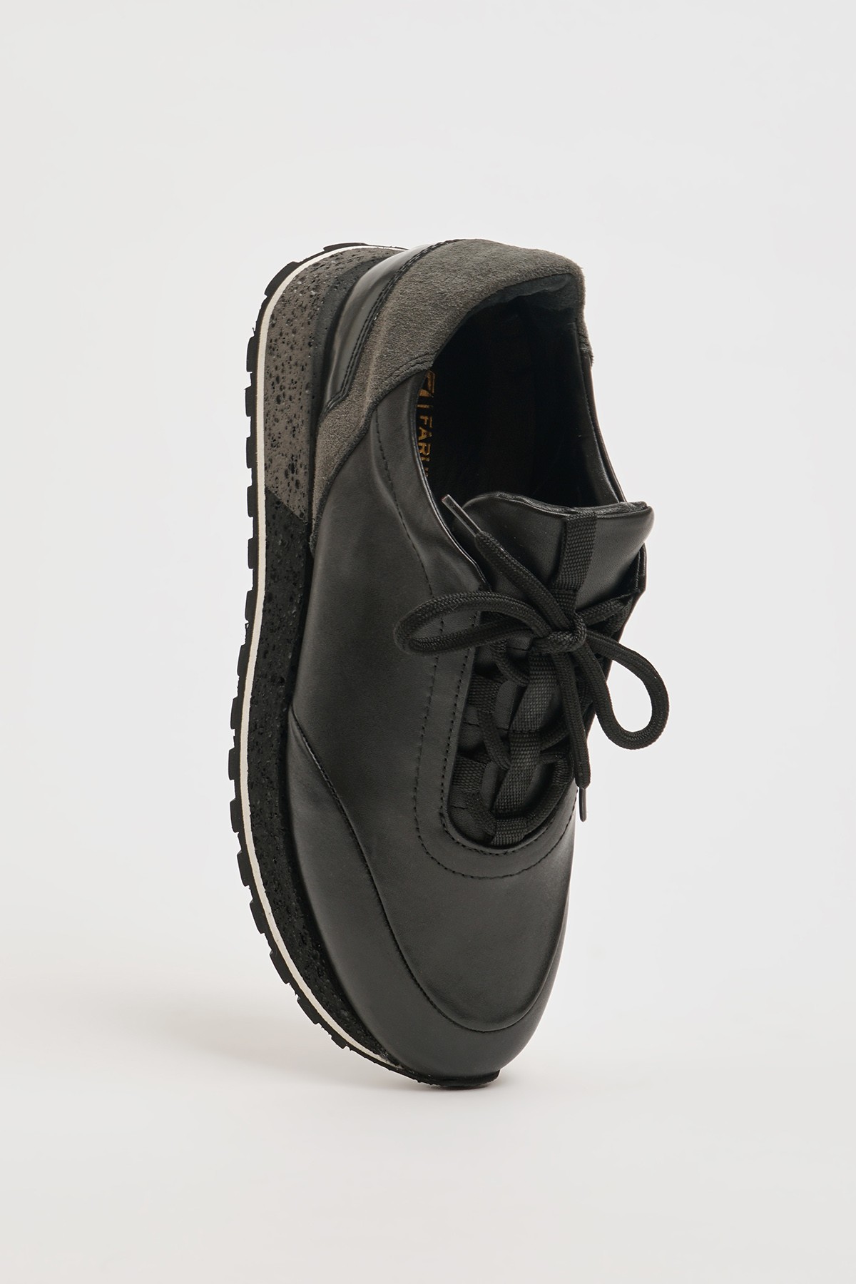 Weston Model Kombinasyonlu Deri Eva Taban Sneaker Ayakkabı - SİYAH