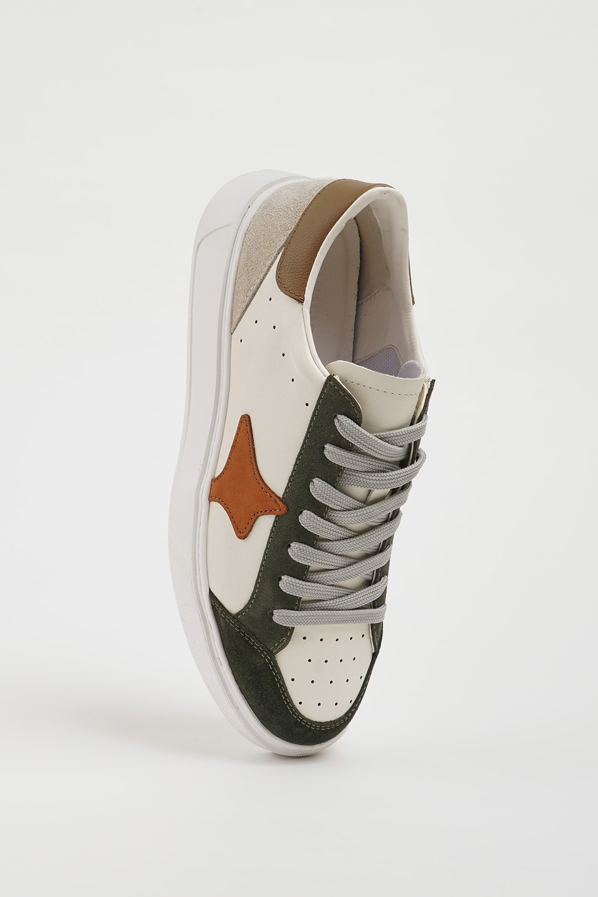 Berry Model Hakiki Kombinasyonlu Deri İthal Taban Sneaker Ayakkabı