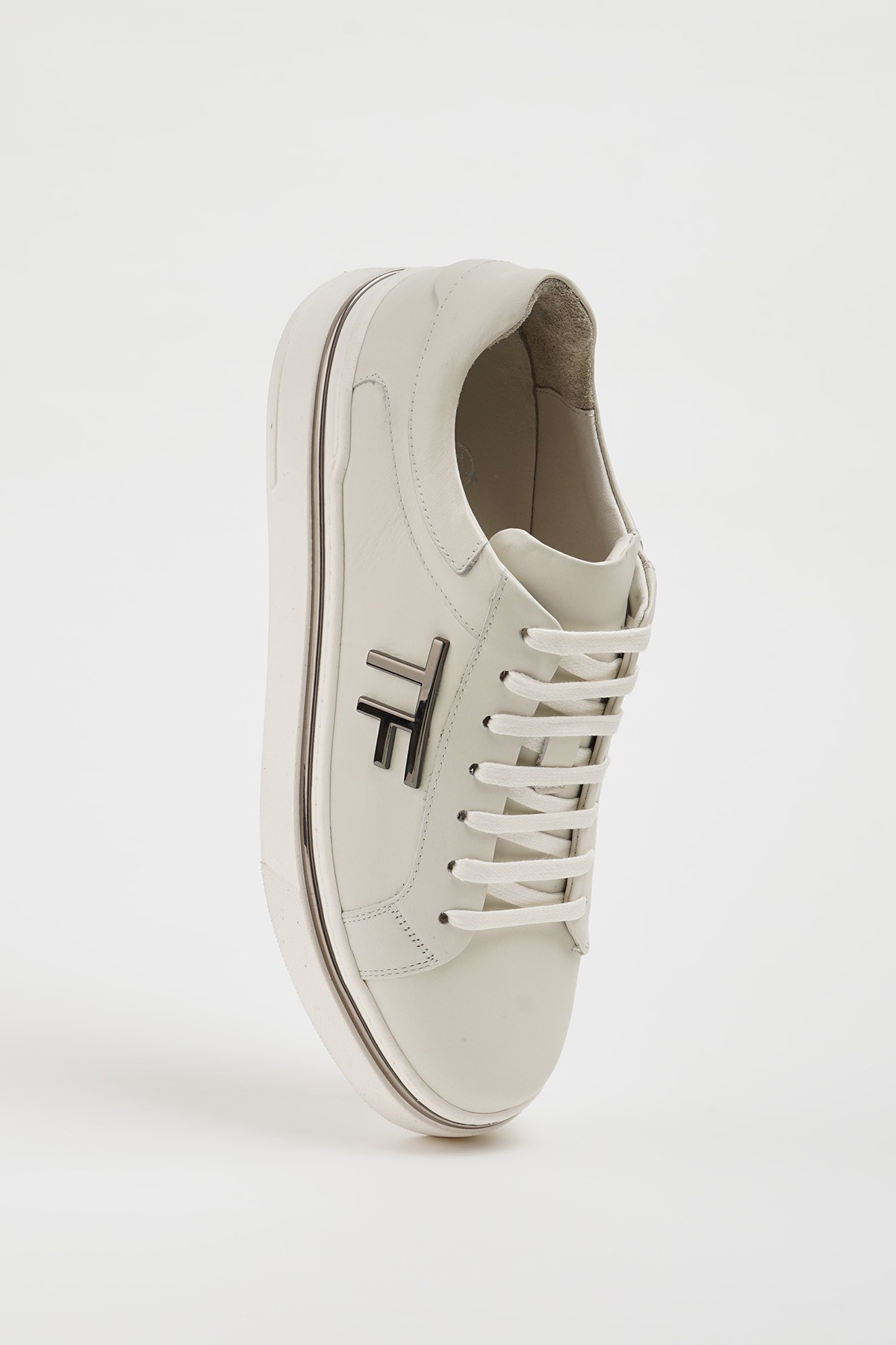Titanik Model Hakiki Natural Deri İthal Taban Sneaker Ayakkabı - BEYAZ