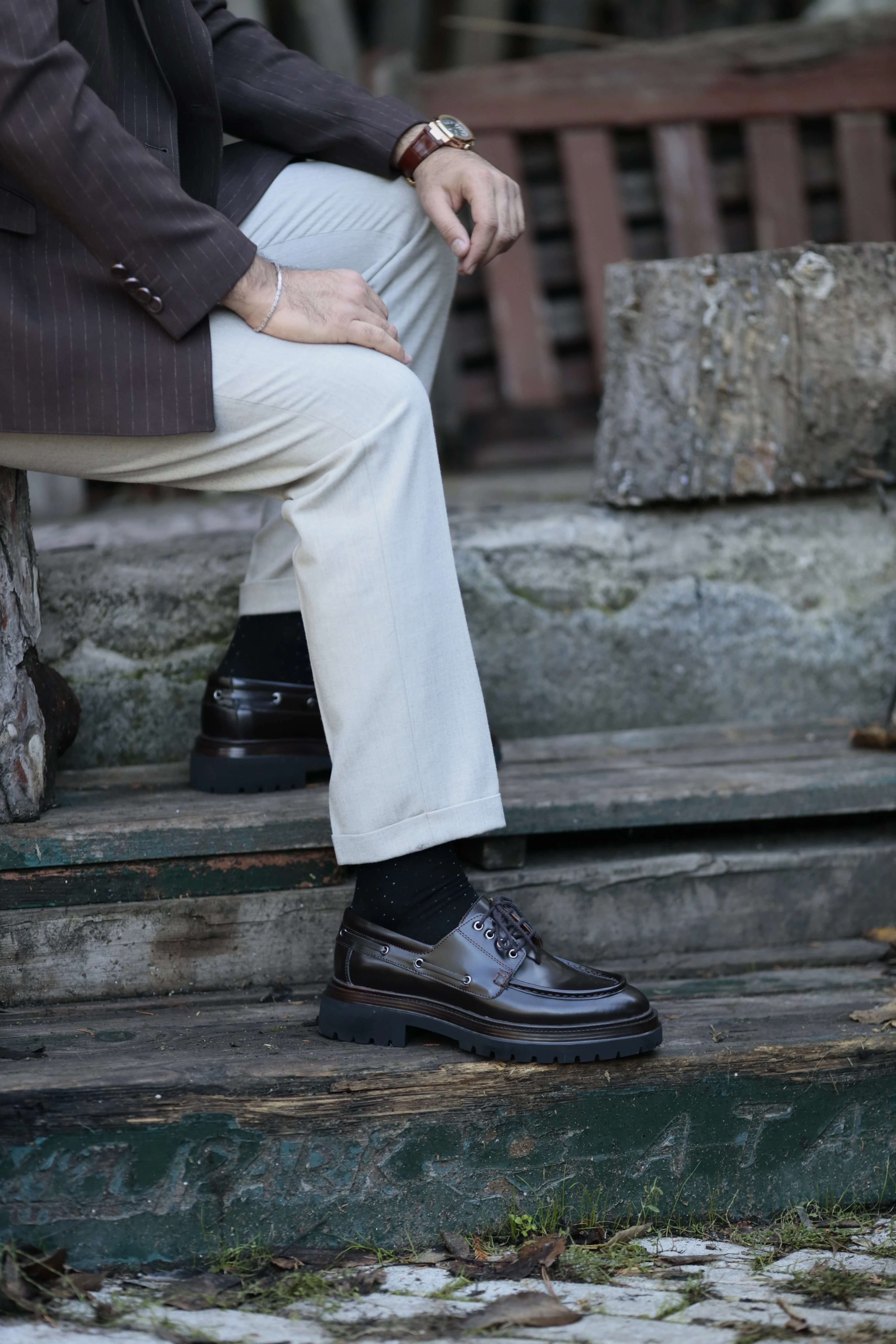 Sinyor Model Eva Taban Açma Deri Casual Ayakkabı