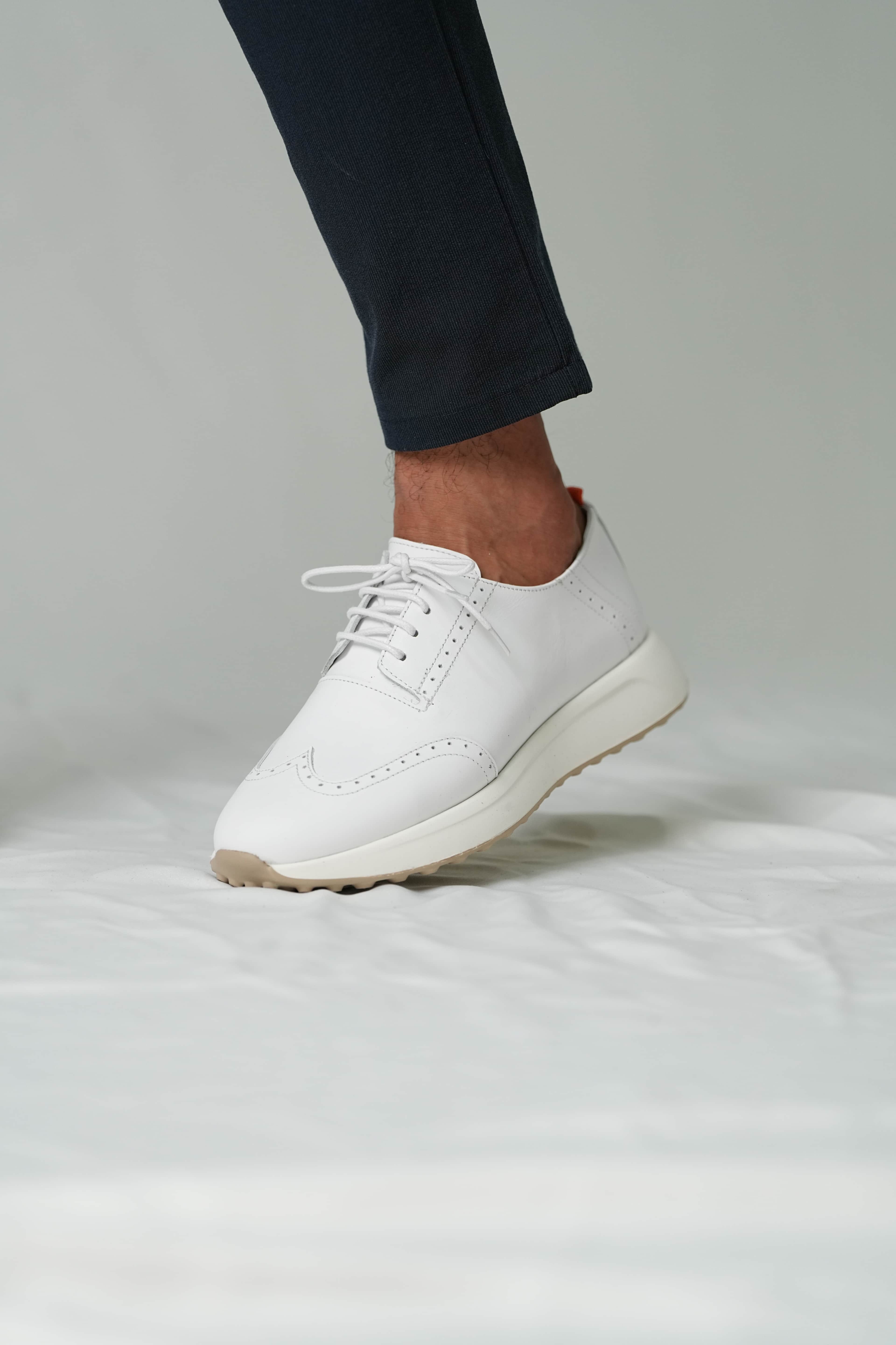 Crish Model Hakiki Natural Deri Eva Taban Casual Ayakkabı - BEYAZ