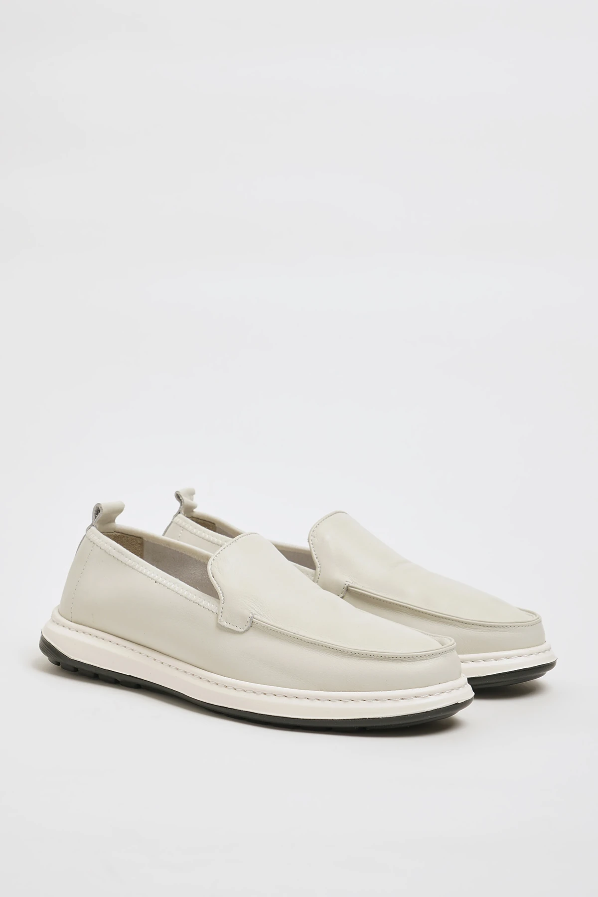 Toros Model Eva Taban Hakiki Natural Deri Casual Ayakkabı - BEYAZ