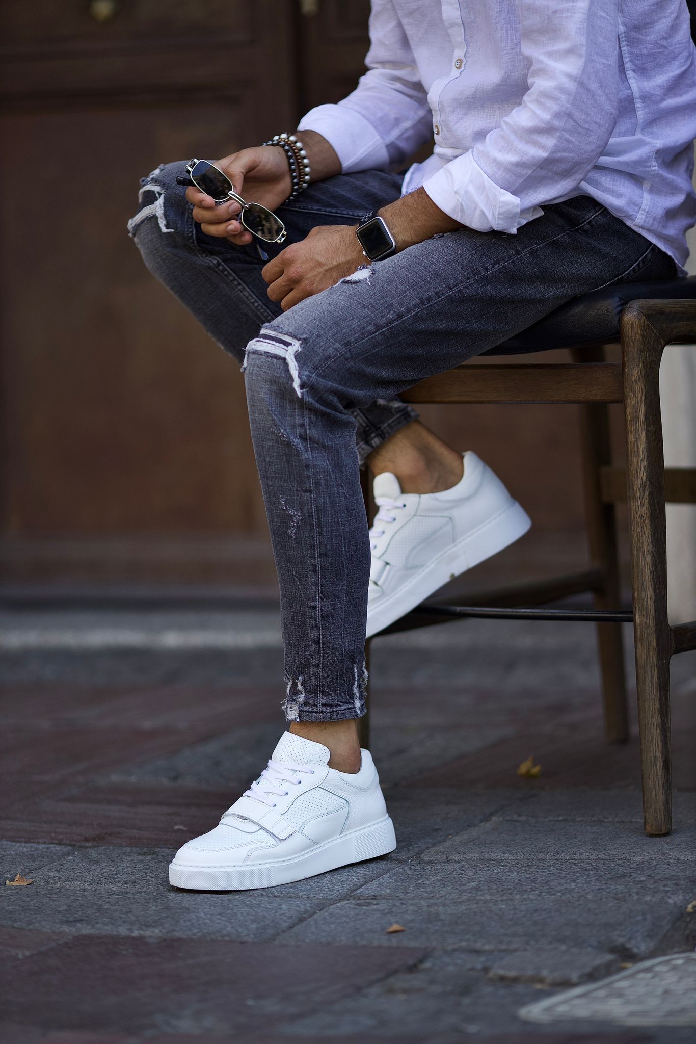 Eva Taban Cırt Detaylı Hakiki Deri Sneaker Ayakkabı