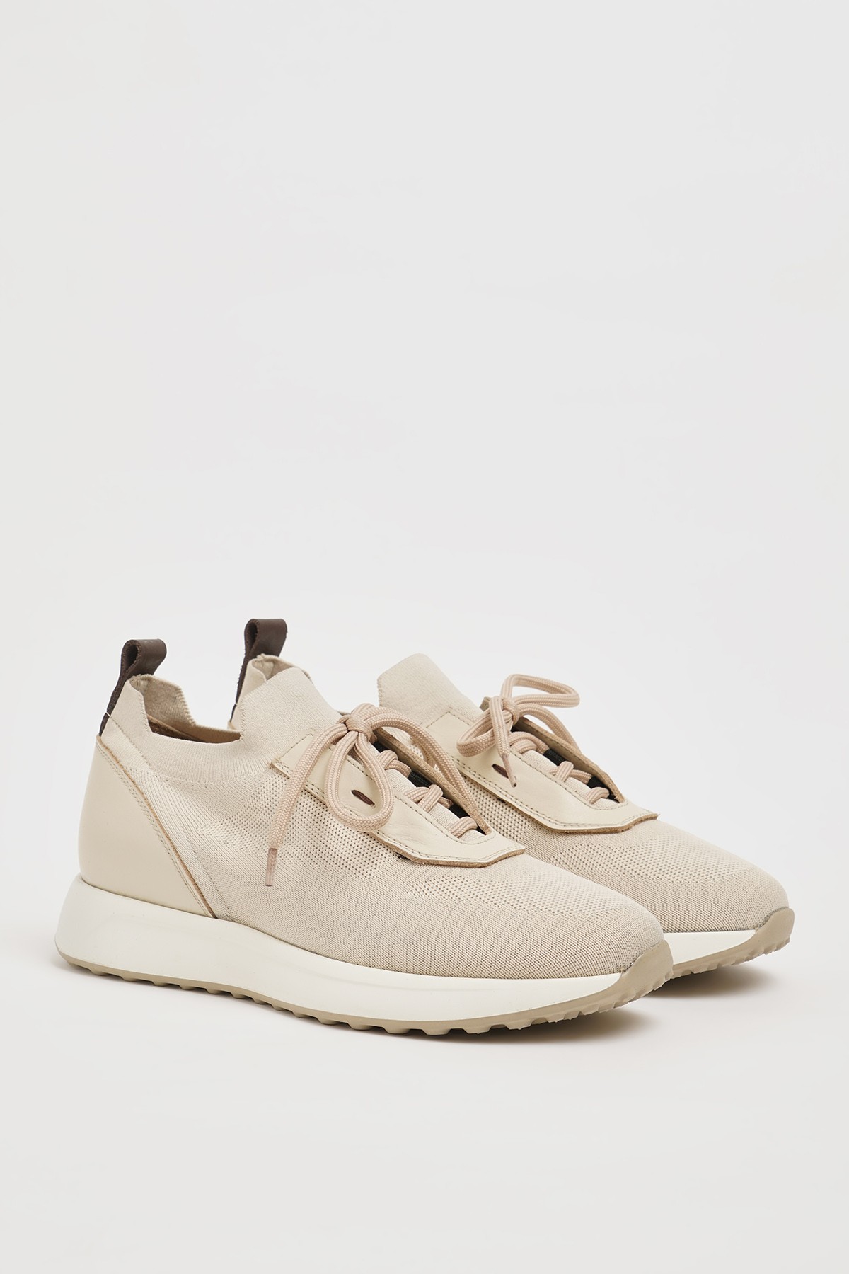 Omega Model Örme Triko Kumaş Eva Taban Sneaker Ayakkabı - BEJ