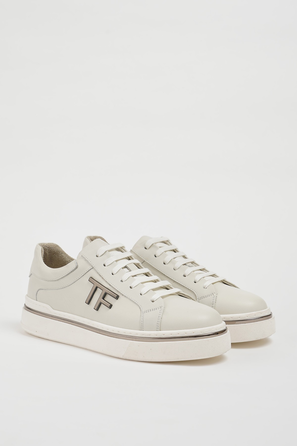 Titanik Model Hakiki Natural Deri İthal Taban Sneaker Ayakkabı - BEYAZ