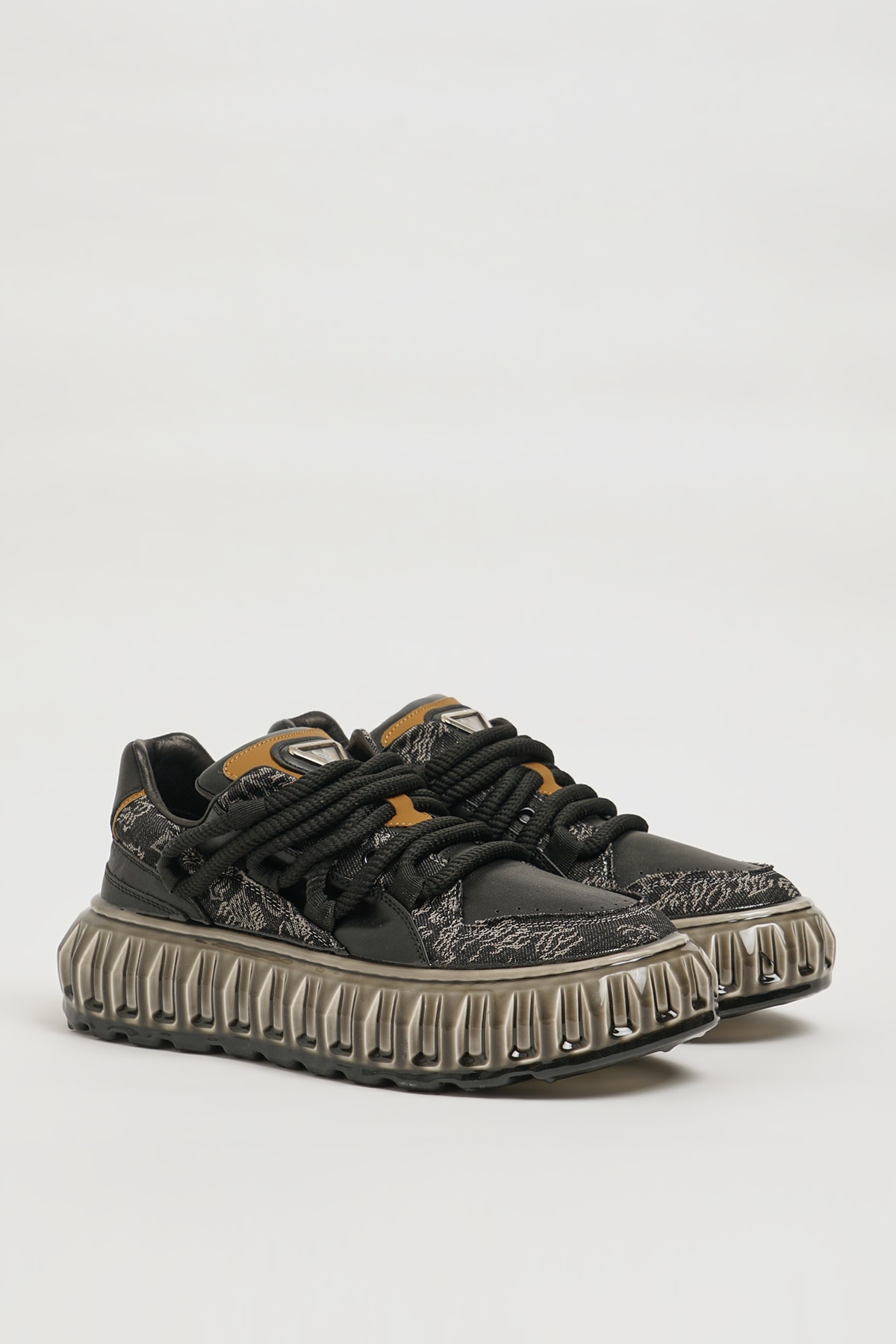 Hernan Model İthal Taban Kombinasyonlu Deri Sneaker Ayakkabı - SİYAH