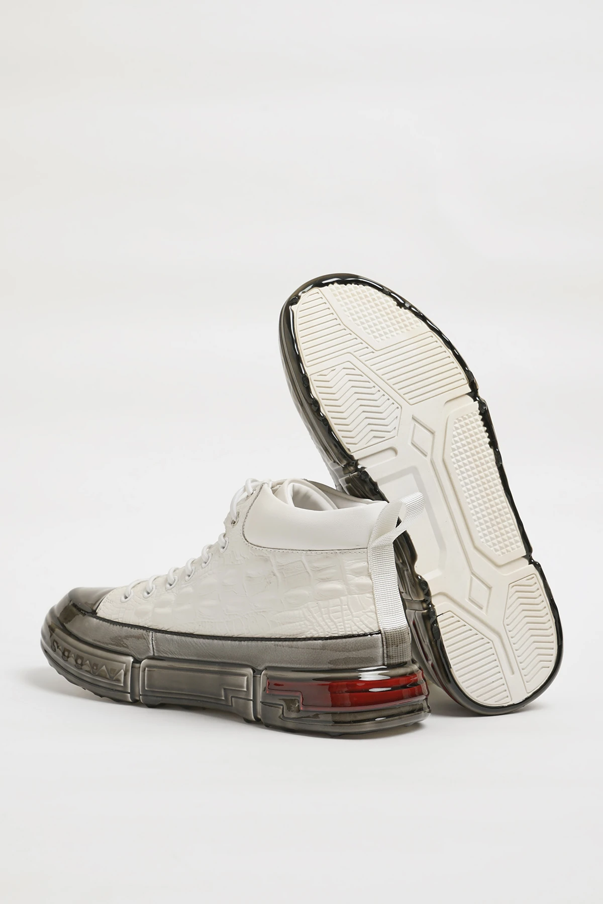 Brendon V2 Model Özel Jel Taban Kombinasyonlu Deri Bot - BEYAZ