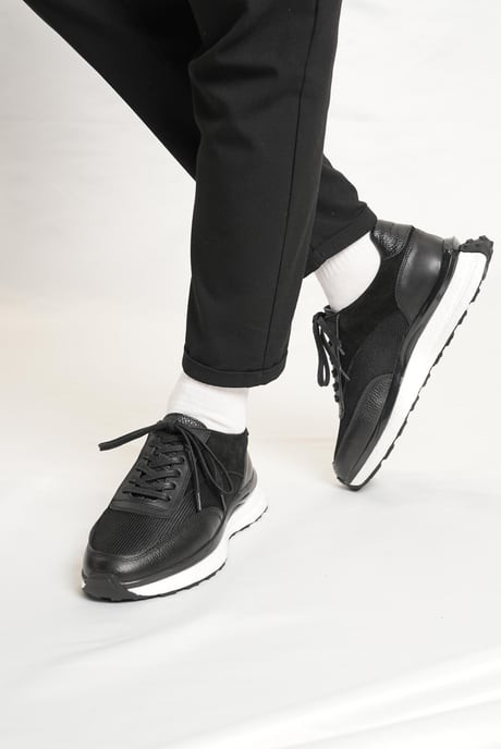 Köpük Taban Hakiki Deri Özel Tasarım Sneaker Ayakkabı