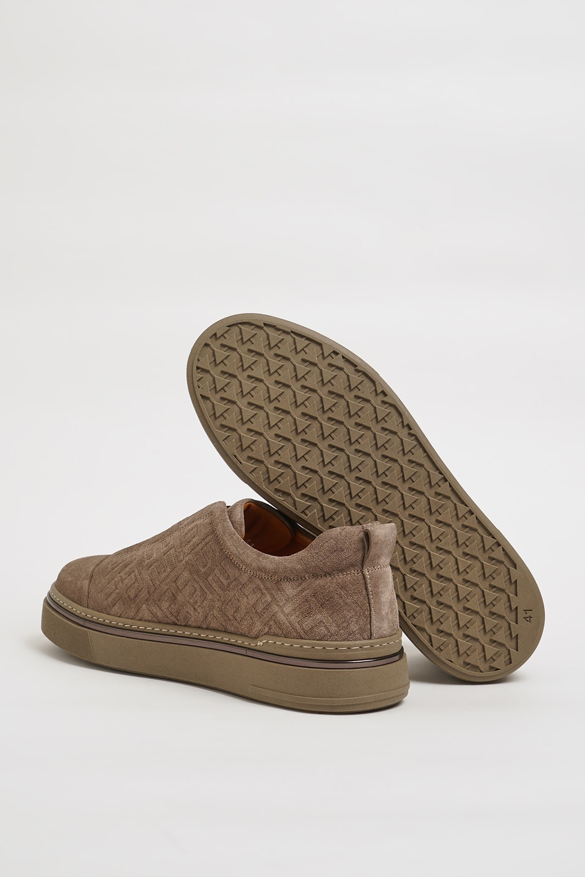 Presley V2 Model Süet Deri İthal Taban Sneaker Ayakkabı - KAHVERENGİ