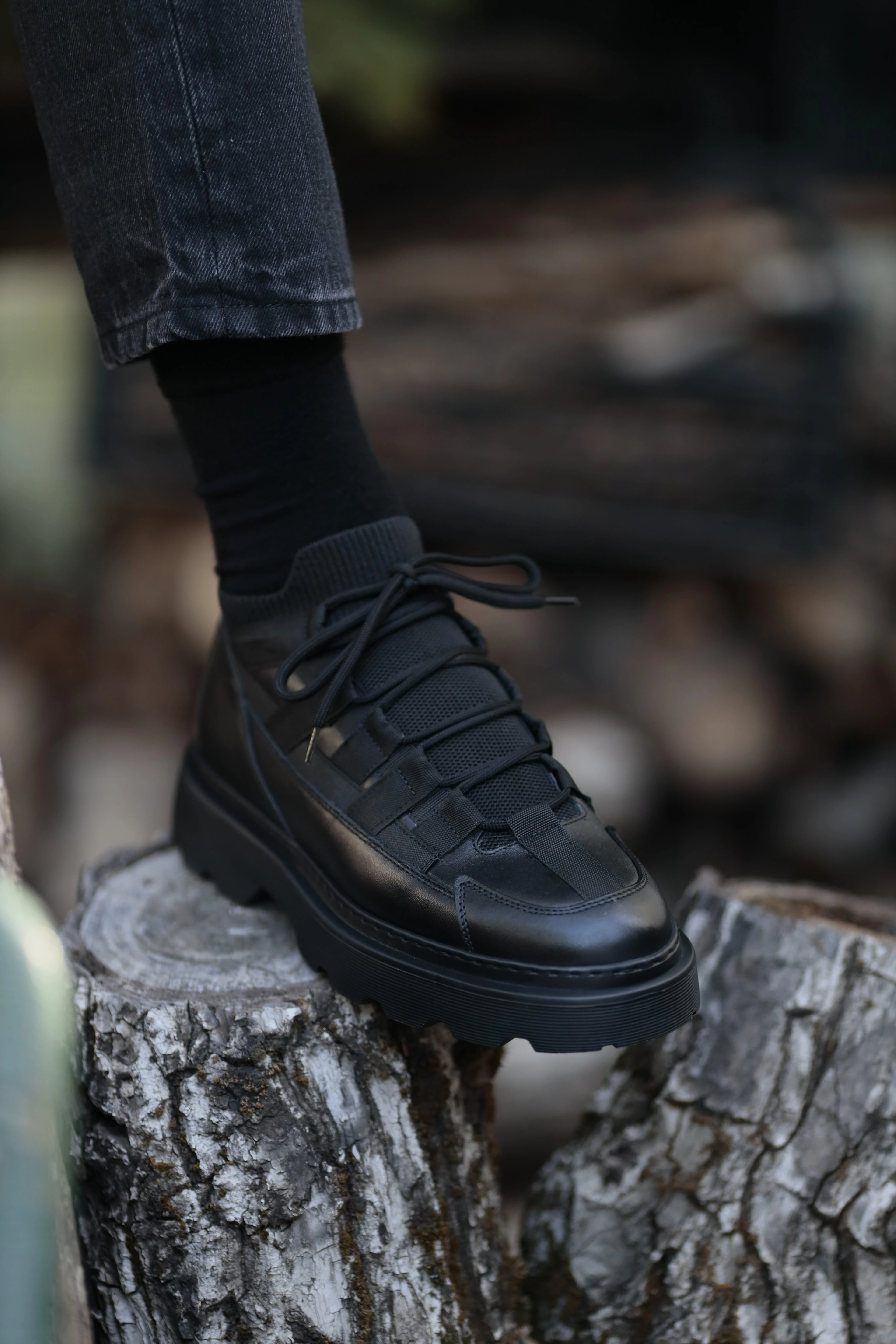 Roberto Model Eva Taban Kombinasyonlu Deri Bot