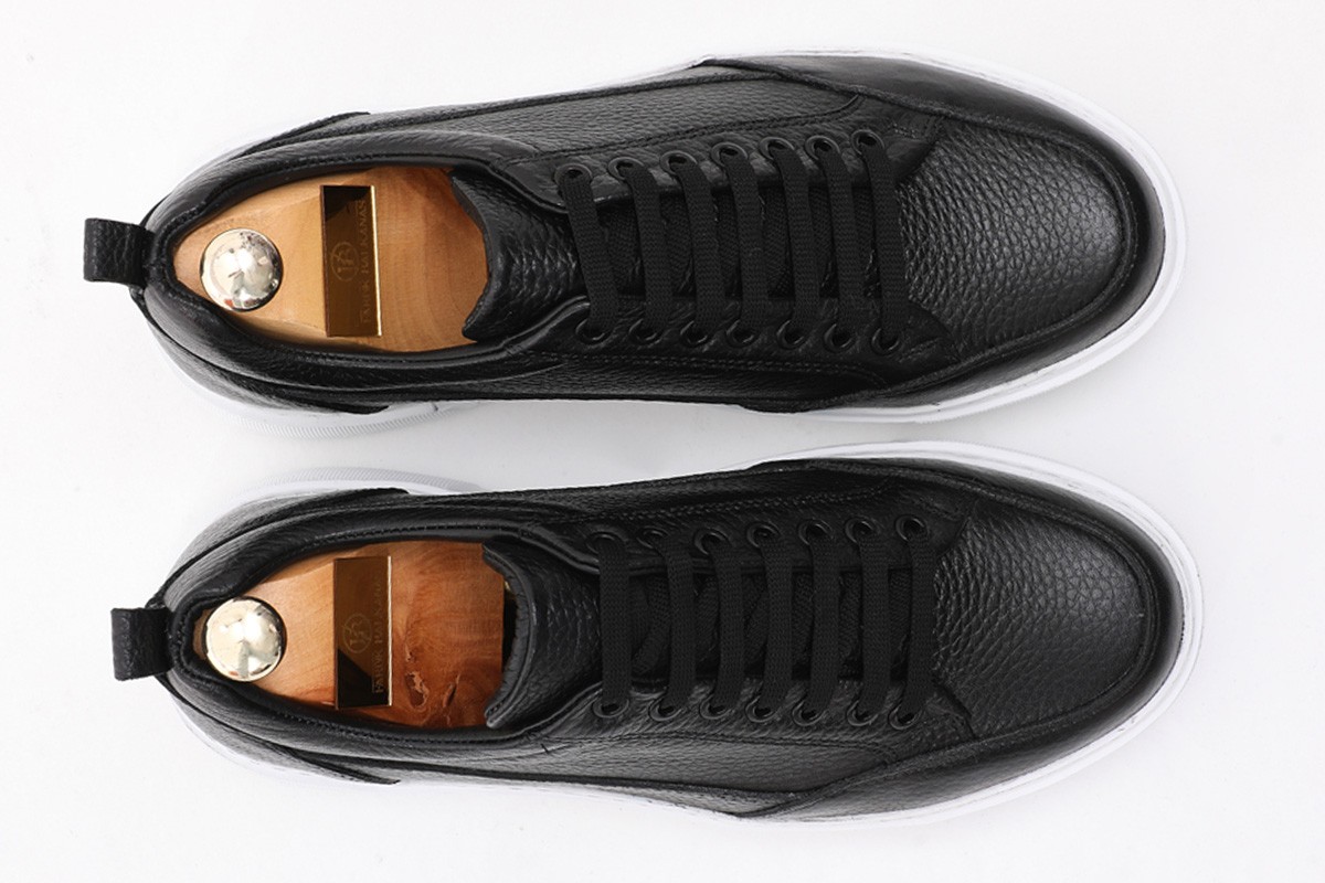 Olek Model Floater Hakiki Deri Sneaker Ayakkabı - SİYAH