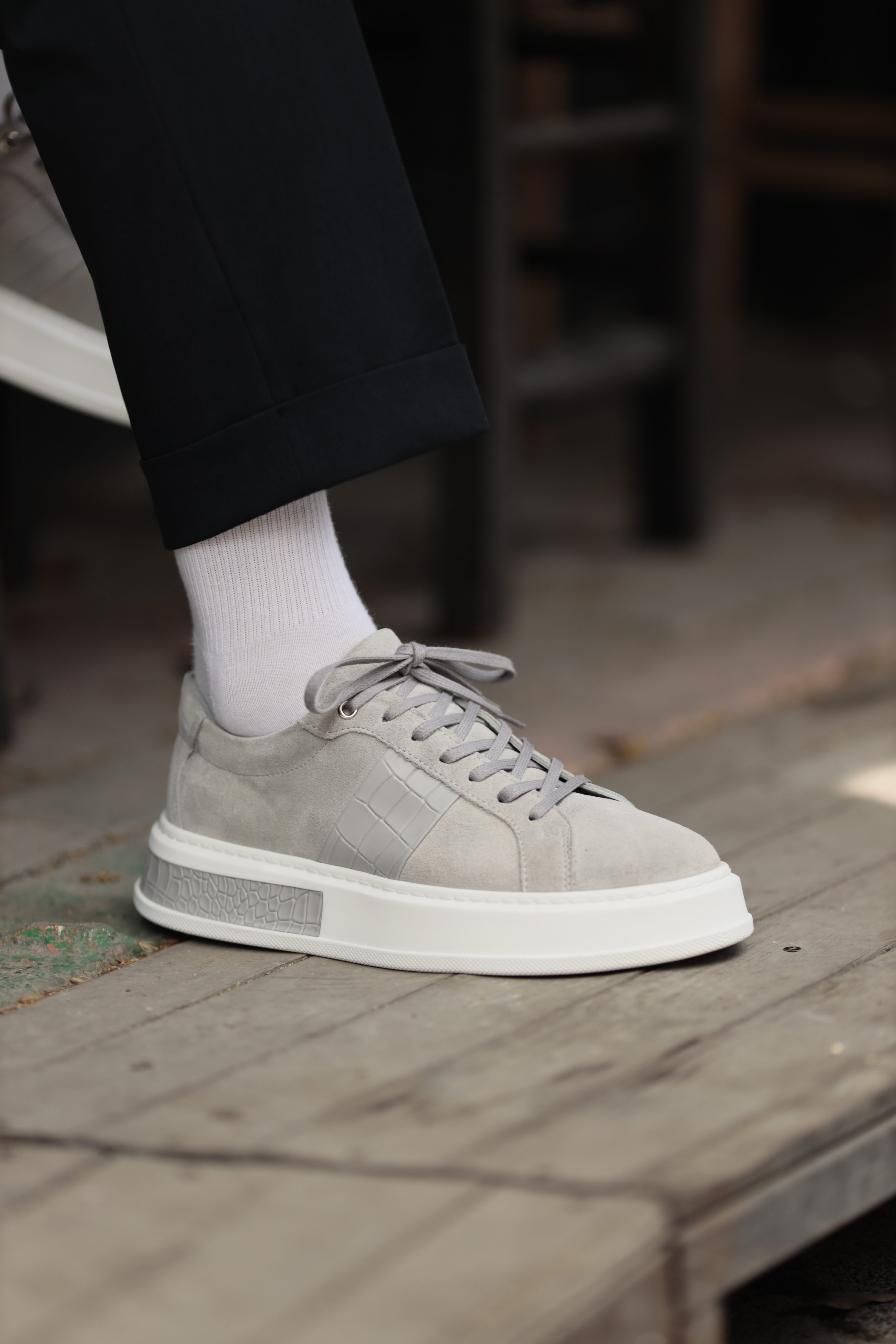 Gora Model Kombinasyonlu Deri İthal Taban Sneaker Ayakkabı