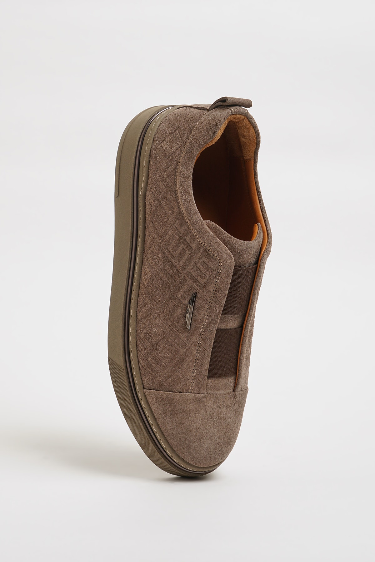 Presley V2 Model Süet Deri İthal Taban Sneaker Ayakkabı - KAHVERENGİ