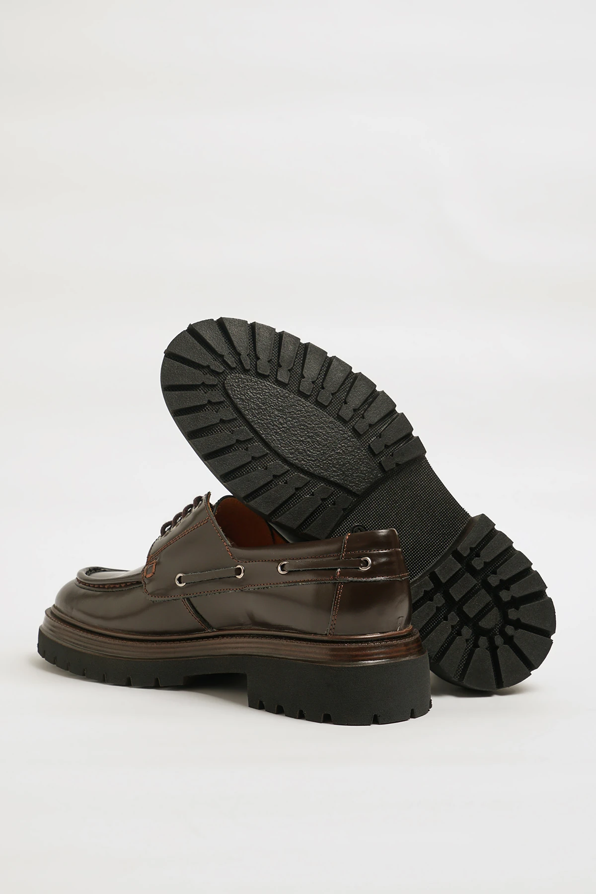 Sinyor Model Eva Taban Açma Deri Casual Ayakkabı - KAHVERENGİ