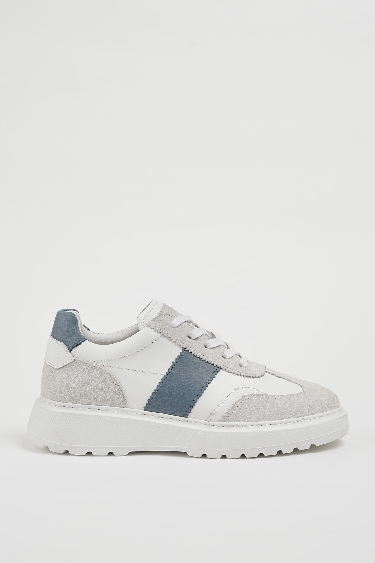 Mateo Model Hakiki Kombinasyonlu Deri Eva Taban Sneaker Ayakkabı - BEYAZ