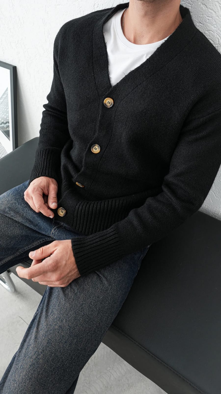 Over Model Yün Triko - SİYAH