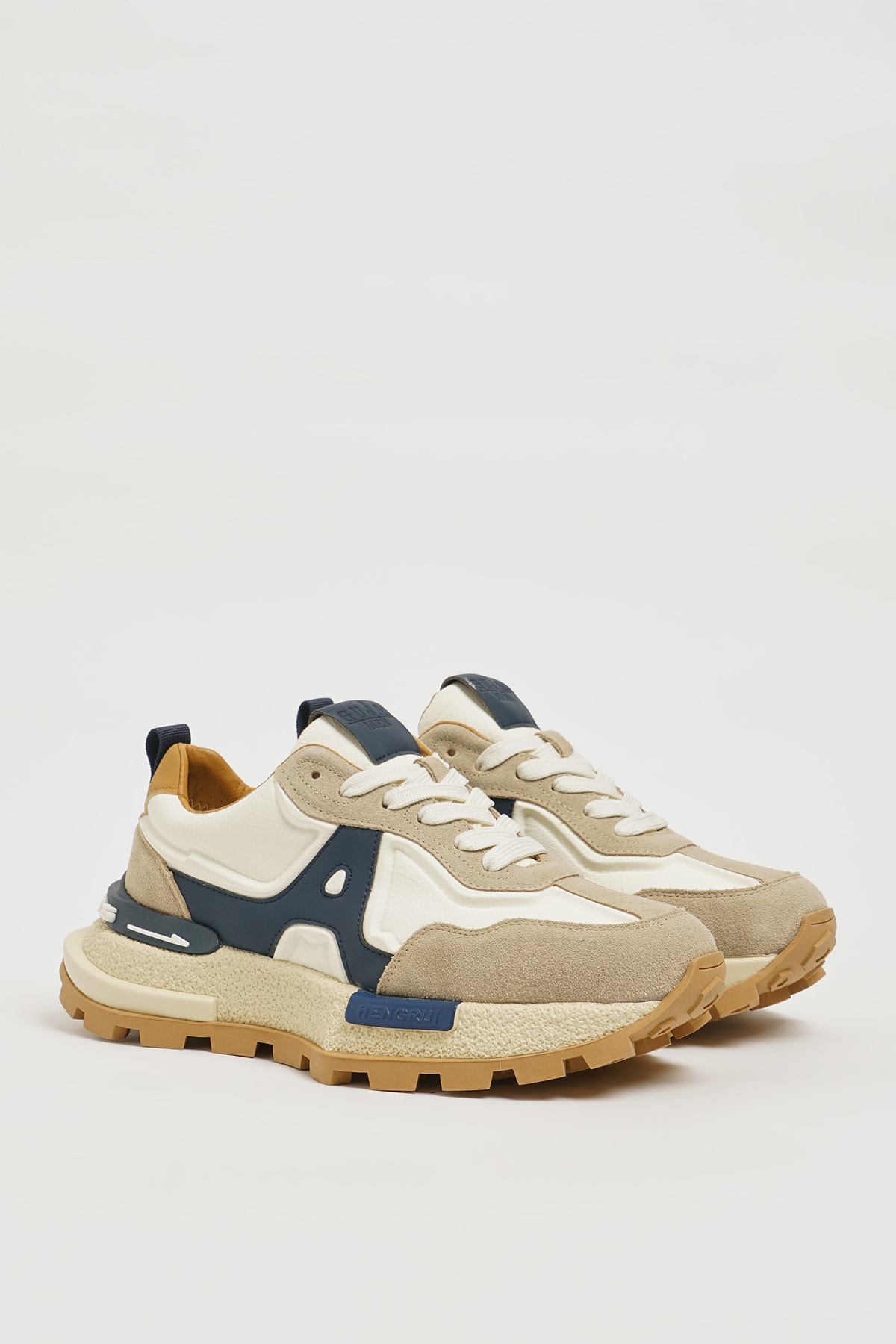 Oswin Model İthal Taban Kombinasyonlu Deri Sneaker Ayakkabı - BEYAZ