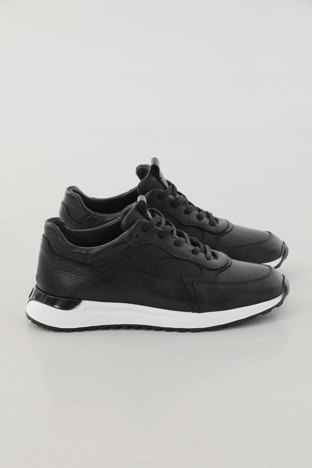 Eva Sole Genuine Leather Sneakers - Black