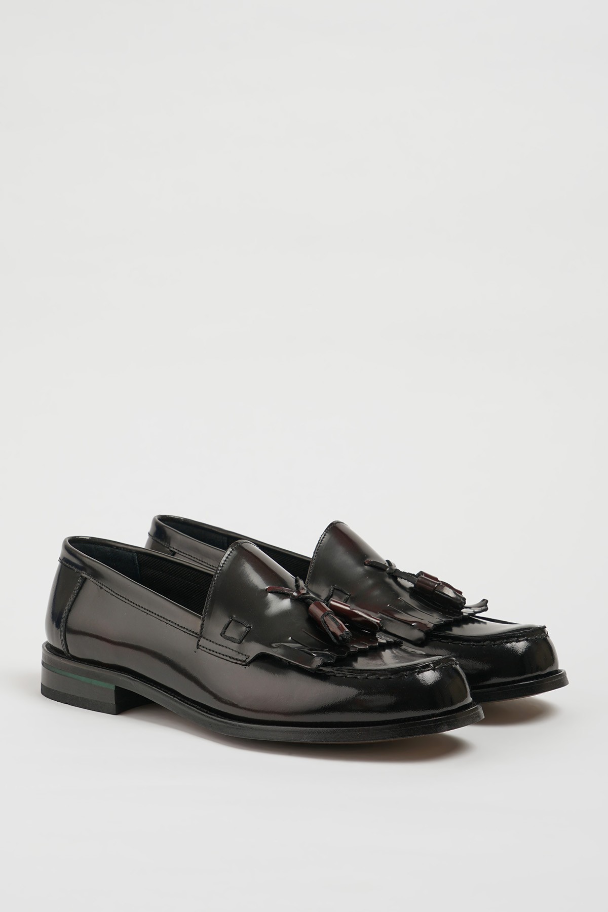 Kuin Model Hakiki Açma Deri Eva Taban Loafer Ayakkabı - BORDO