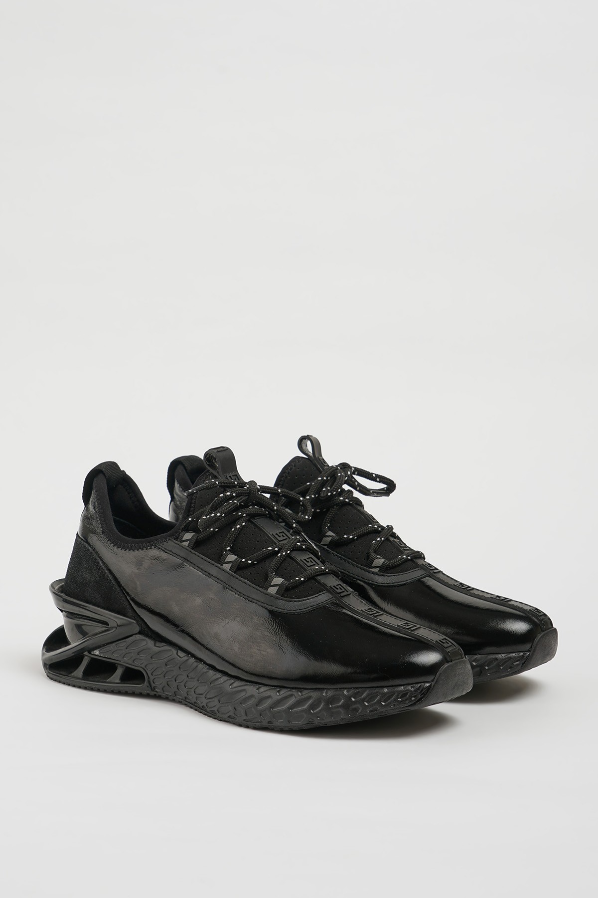 Magic Model Hakiki Rugan Deri İthal Taban Sneaker Ayakkabı - SİYAH