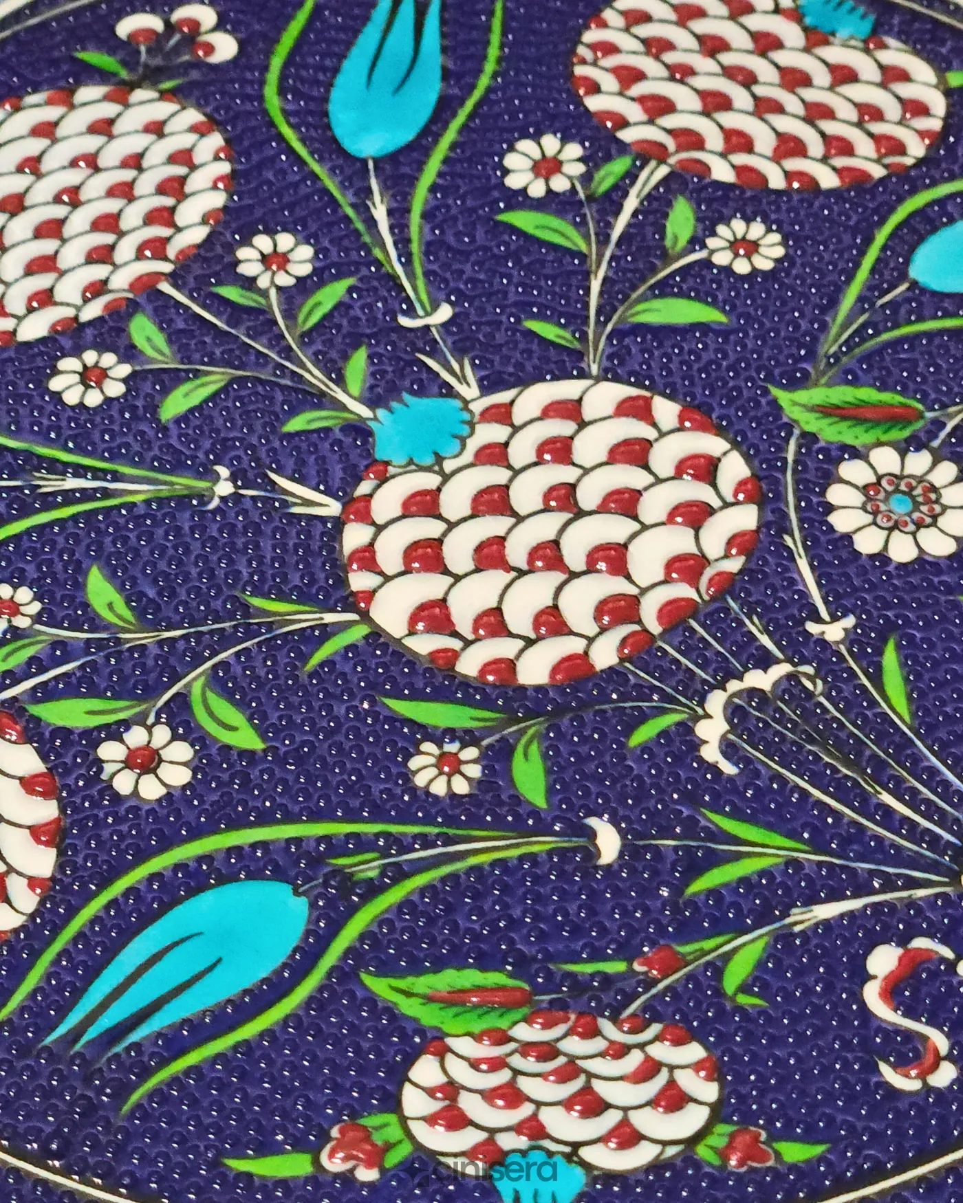 Narla Kabartmalı Çini Tablo 30x30 cm