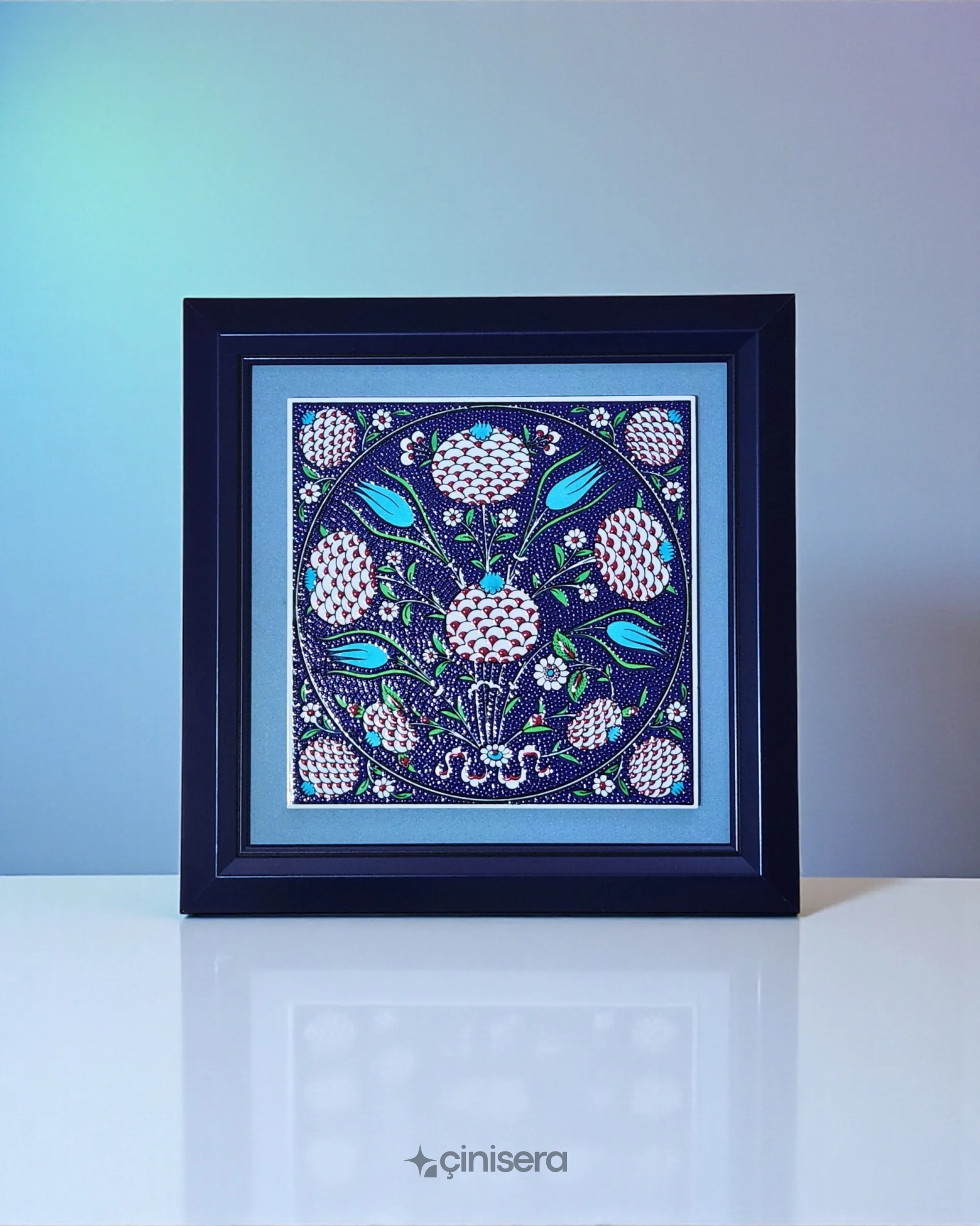 Narla Kabartmalı Çini Tablo 30x30 cm