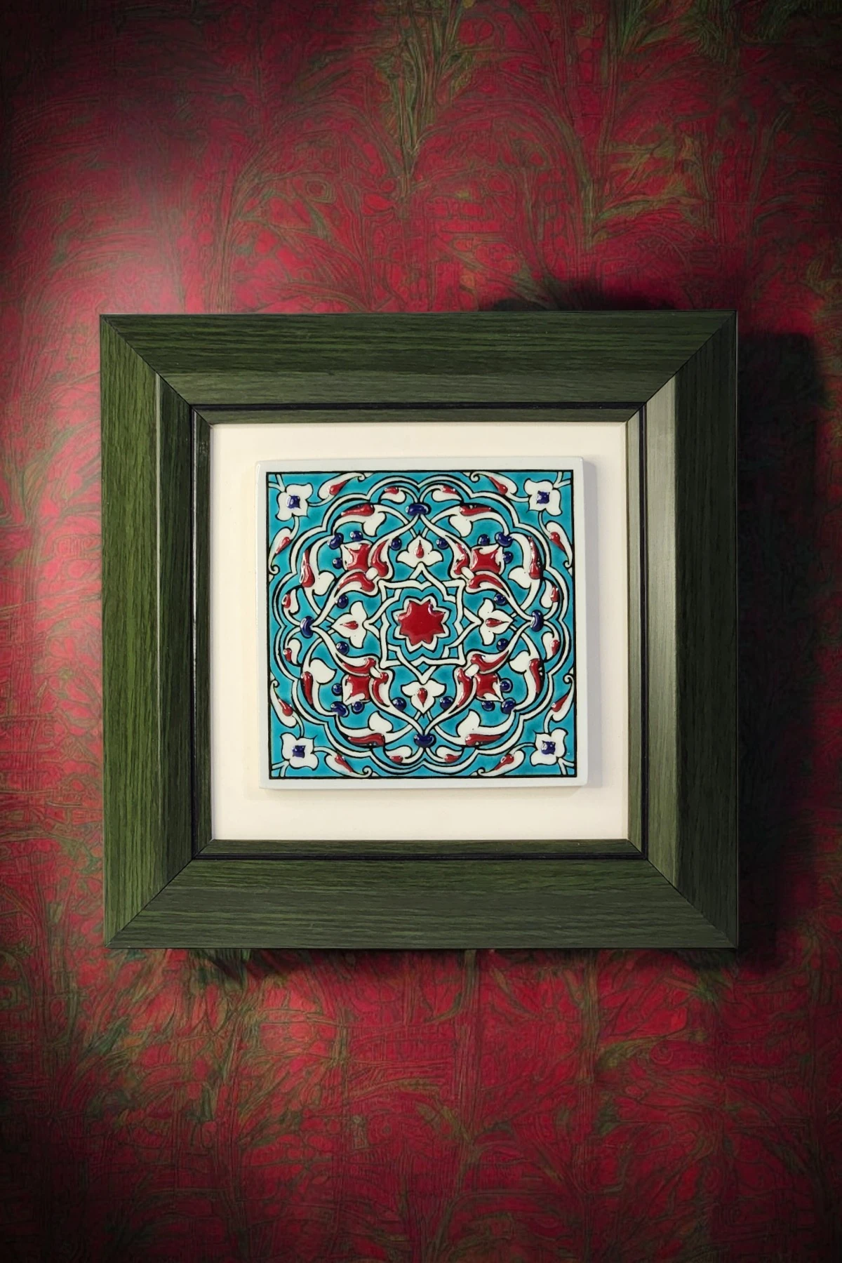 Rumi Desenli El Yapımı Kabartmalı Çini Tablo