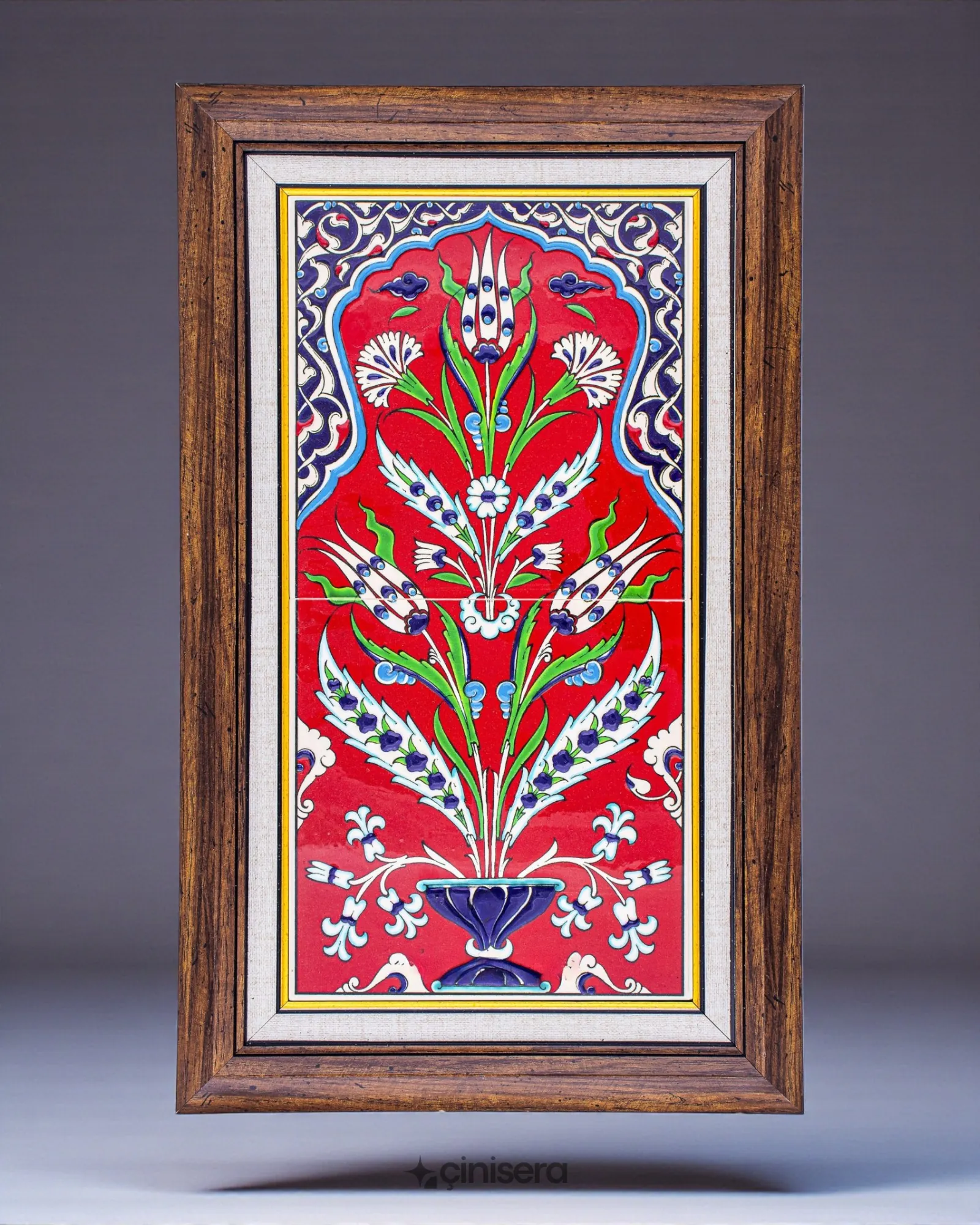 Nehar Kabartmalı Çini Tablo 30x60cm