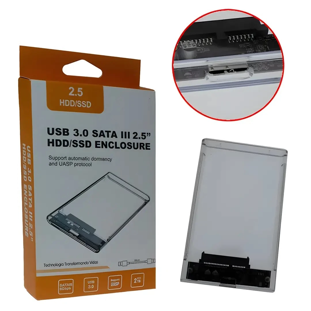 2.5" Şeffaf Sata 3.0 Harici HDD - SSD Usb External Harddisk Kutusu