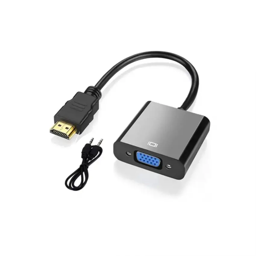 HDMI To VGA Dönüştürücü - Çevirici + Ses Kablosu