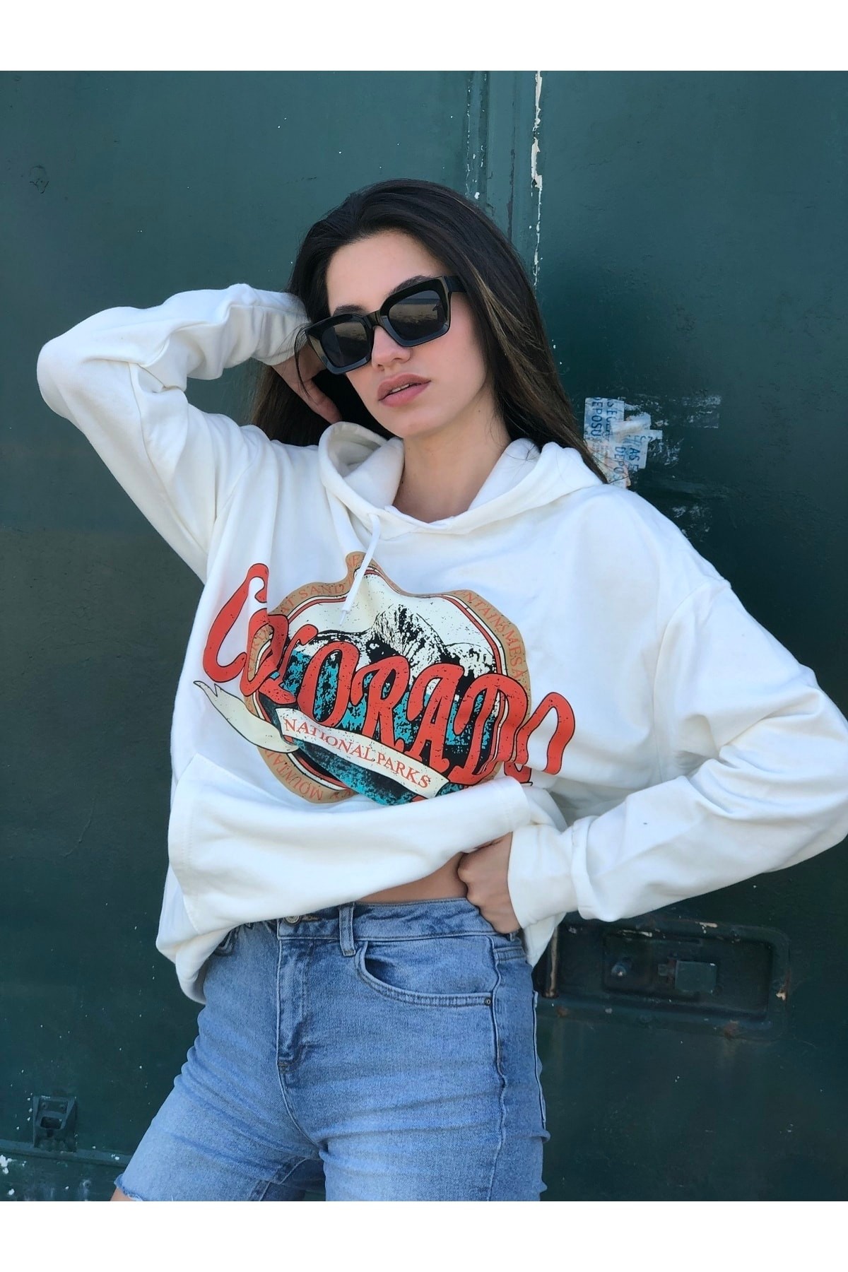 Unısex Colorado Baskılı Içi Pamuklu Oversize Sweatshirt