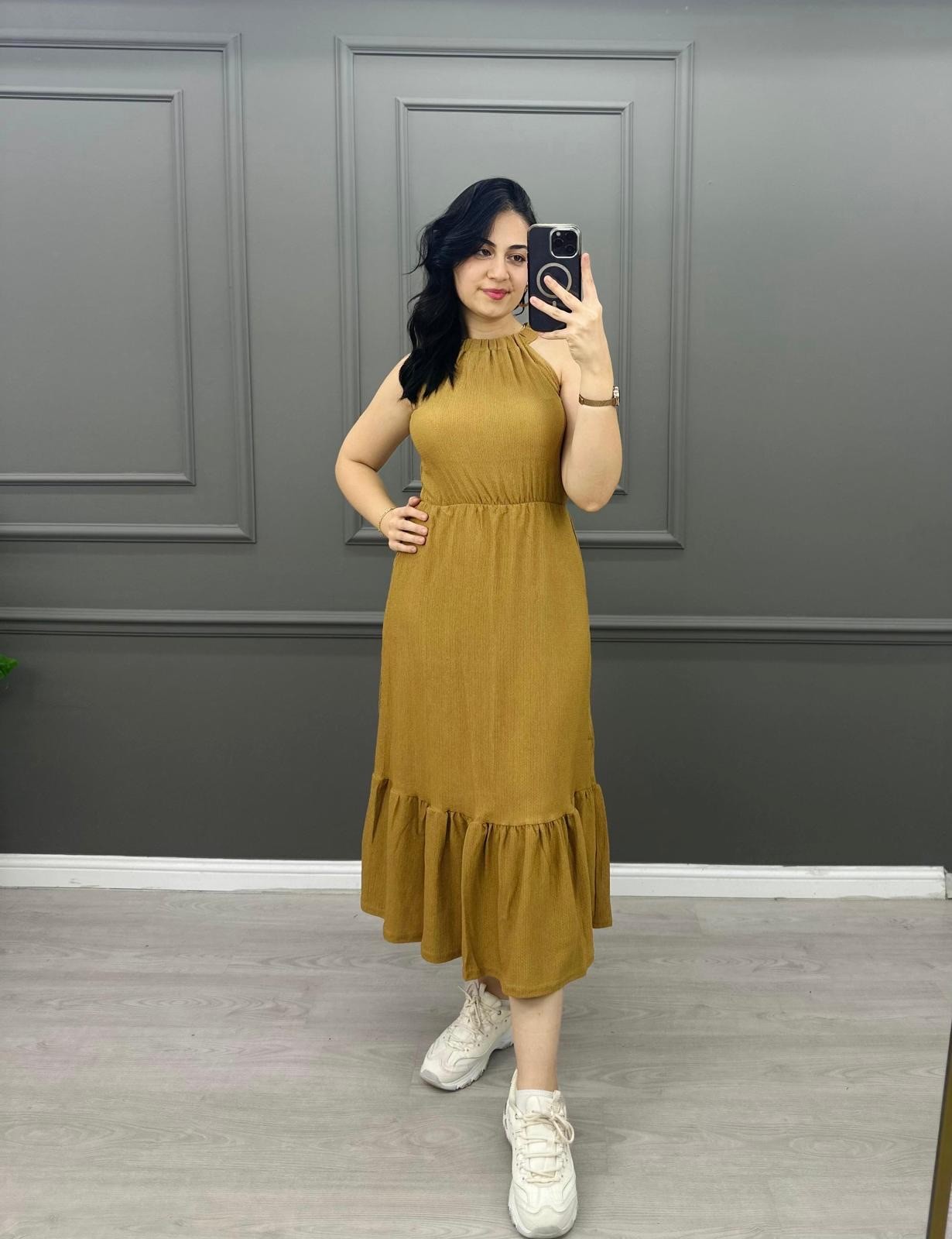 HALTER YAKA BÜRÜMCÜK 2 AL 1 ÖDE KAMPANYALI ELBİSE