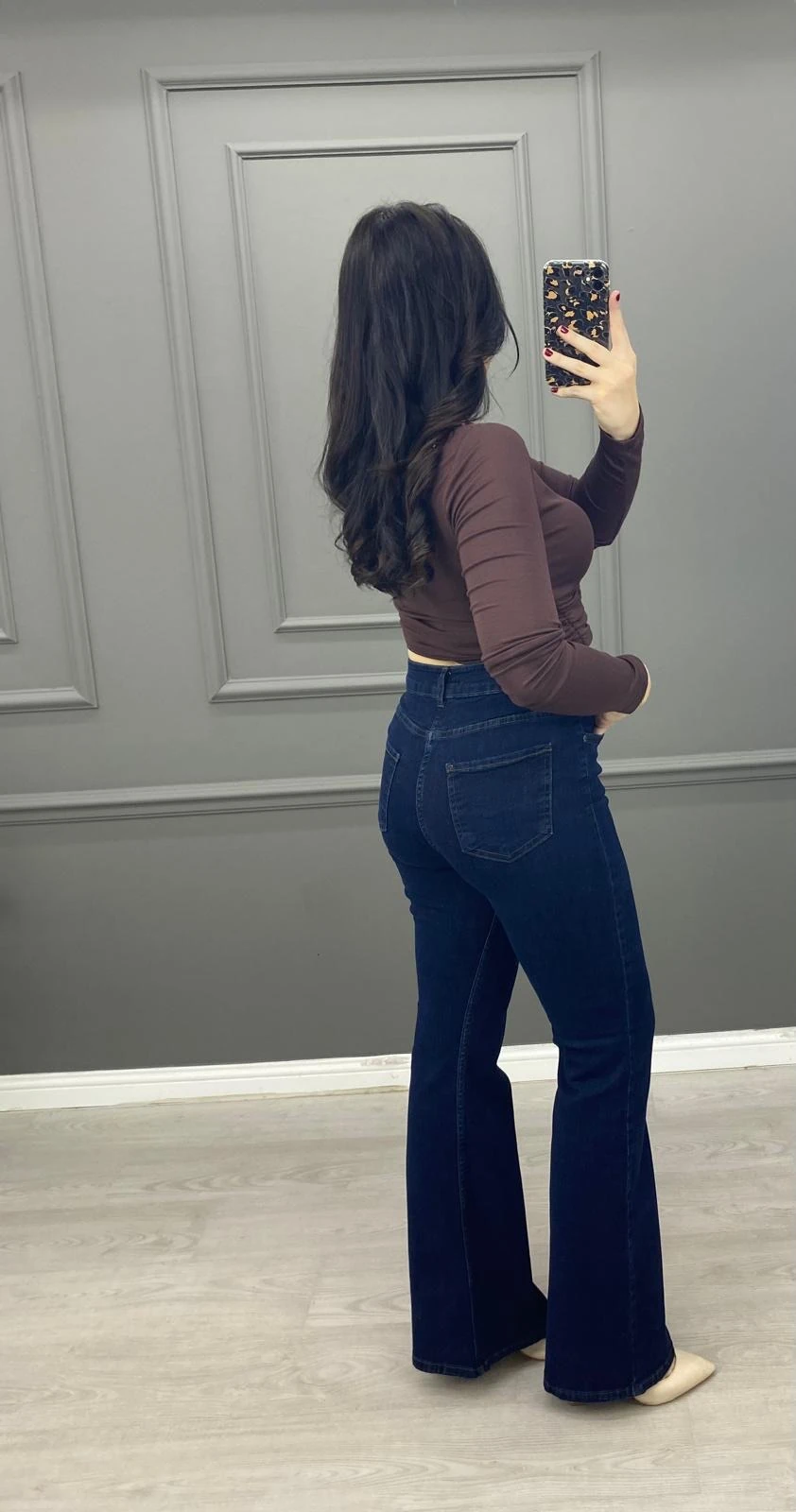 İSPANYOL PAÇA LACİVERT KOT PANTOLON