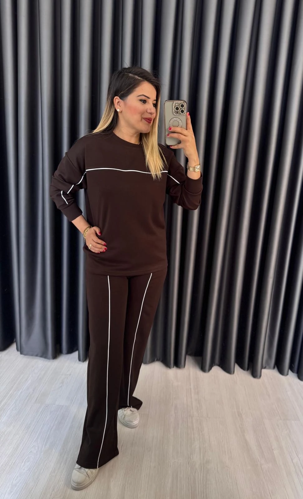 BEYAZ BİYELİ MODAL İKİLİ TAKIM