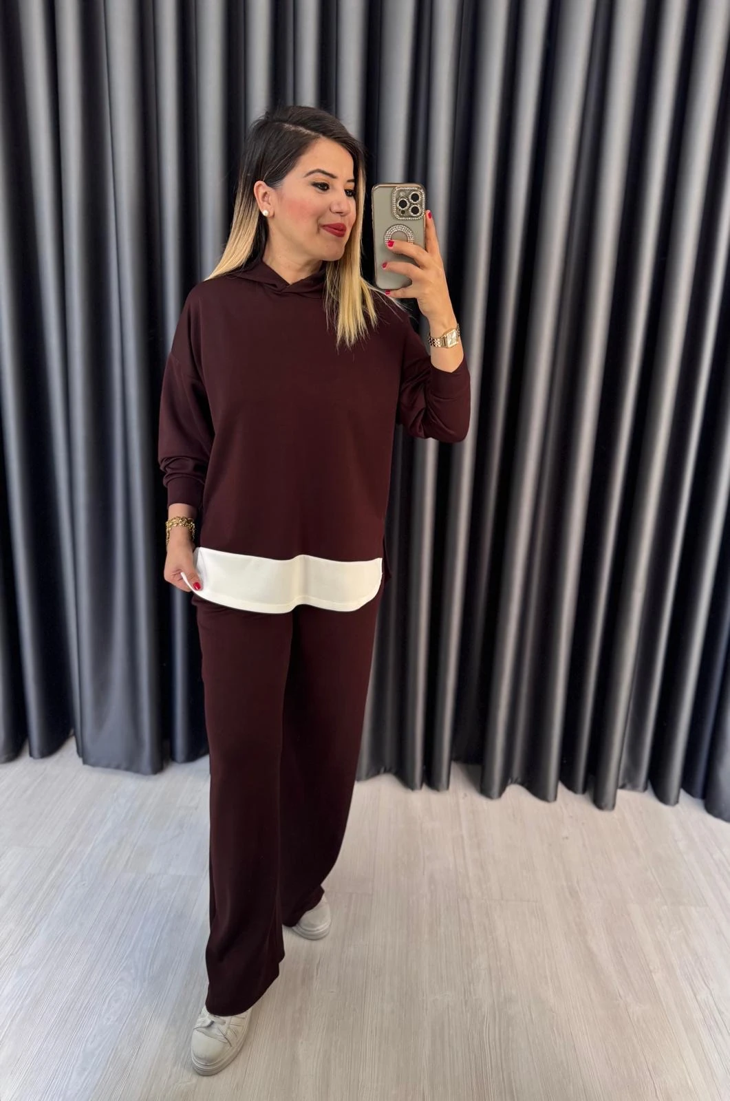 ÖNÜ GARNİLİ KAPŞONLU MODAL TAKIM