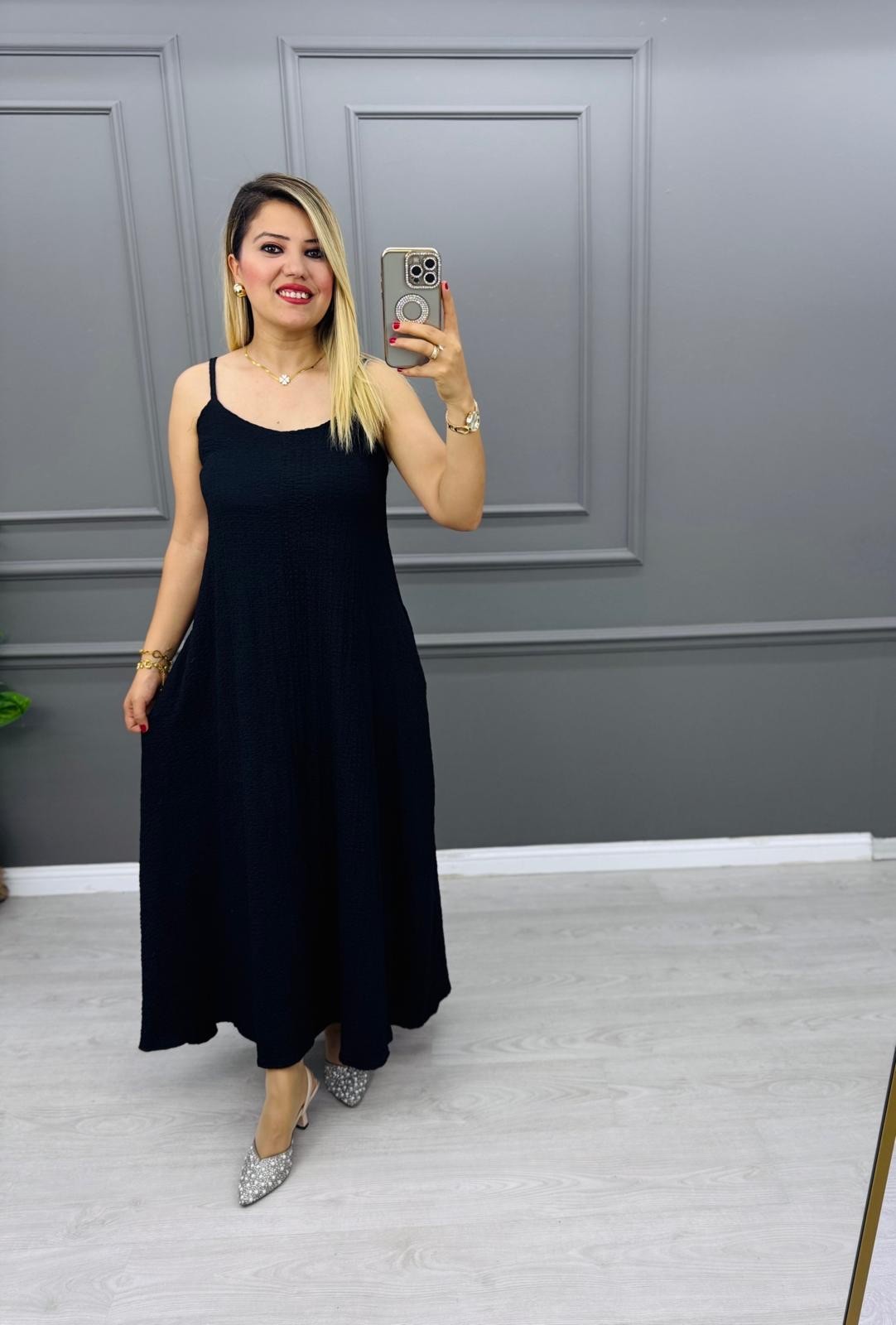 ASKILI GOFRE SALAŞ ELBİSE