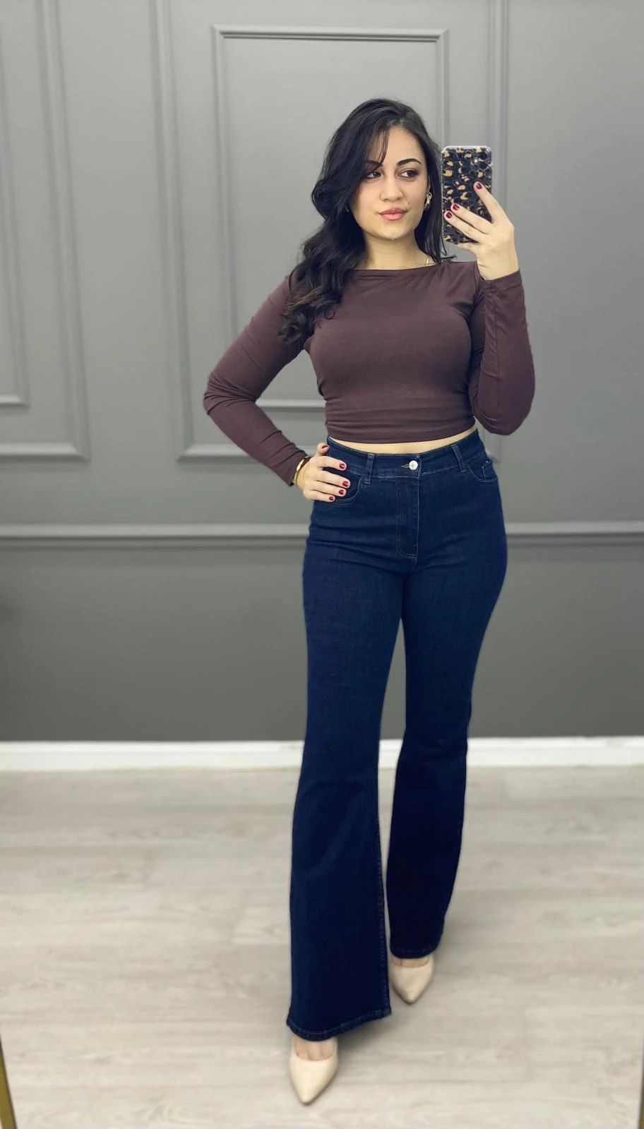 İSPANYOL PAÇA LACİVERT KOT PANTOLON