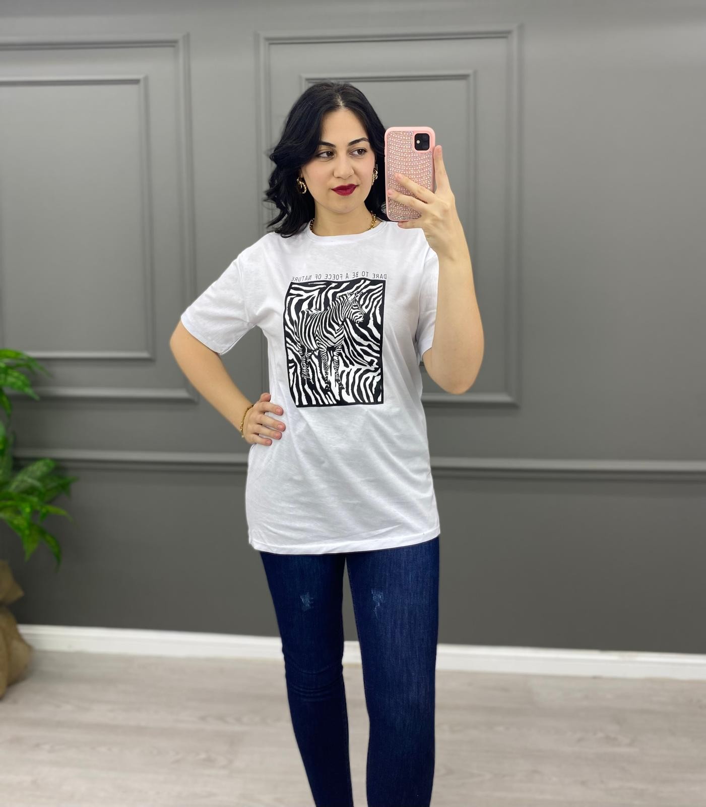 Zebra Desen Tişört 