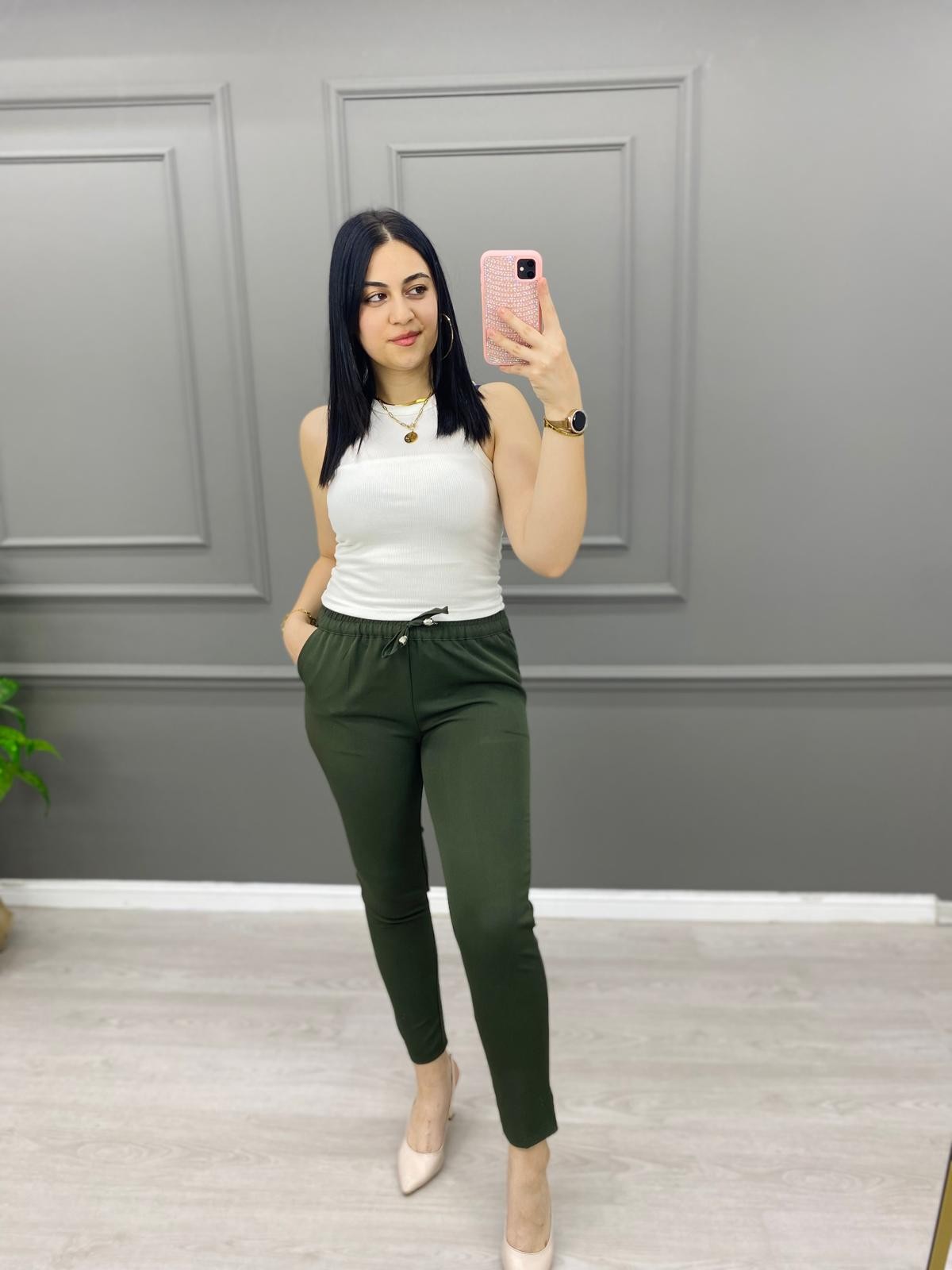 Likralı Duble Kumaş Pantolon