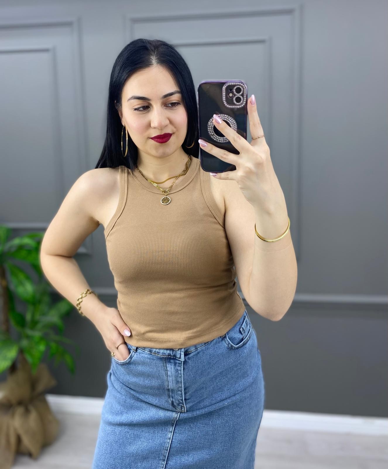 Halter Yaka Fitilli Crop ( Bu üründe ekstra 70₺ kargo ücreti eklenmektedir )