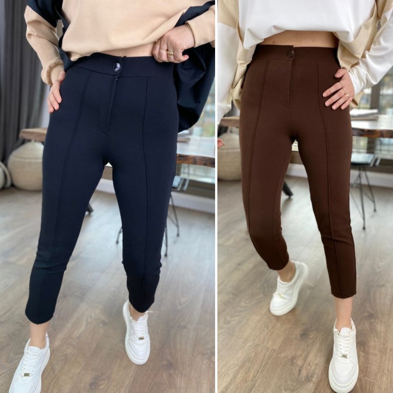 Çımalı Likralı Dar Paça Pantolon