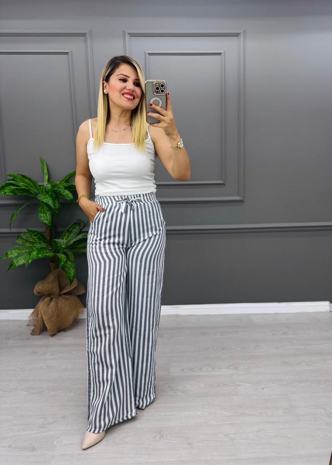 KETEN BELİ LASTİKLİ PANTOLON