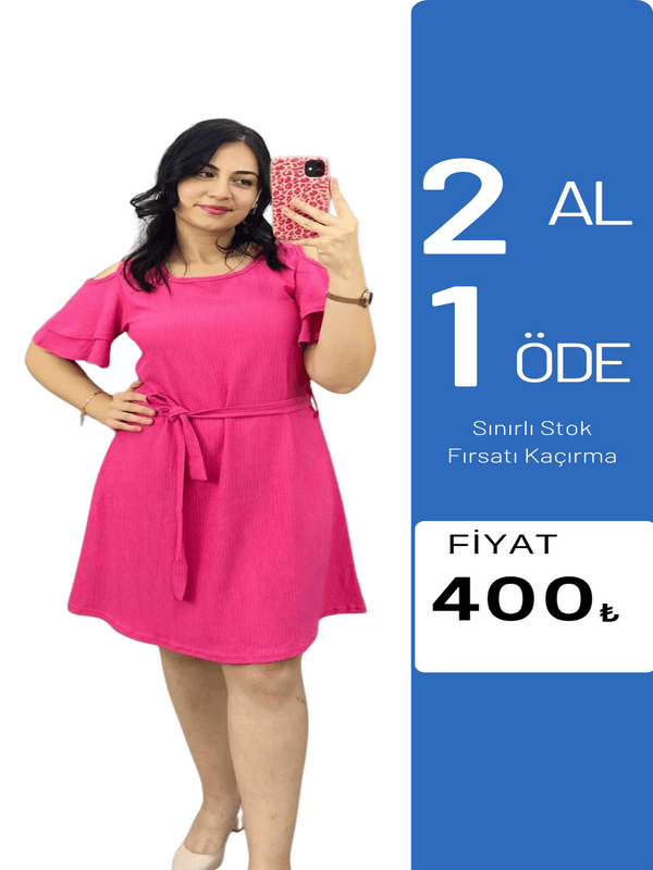 Kolu Volanlı Bürümcük 2 AL 1 ÖDE KAMPANYASI ELBİSE