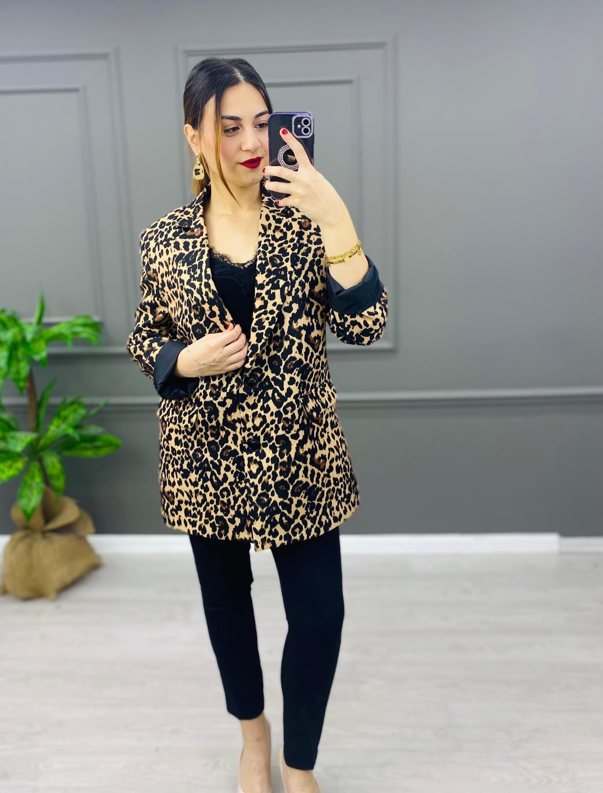 SHOWY LEOPAR Astarlı Blazer