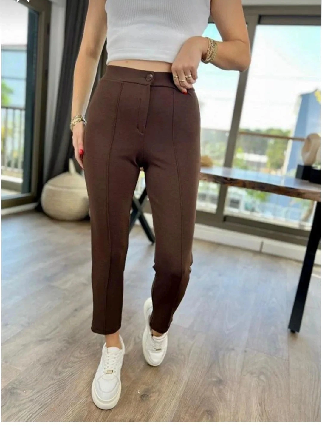 Çımalı Likralı Dar Paça Pantolon